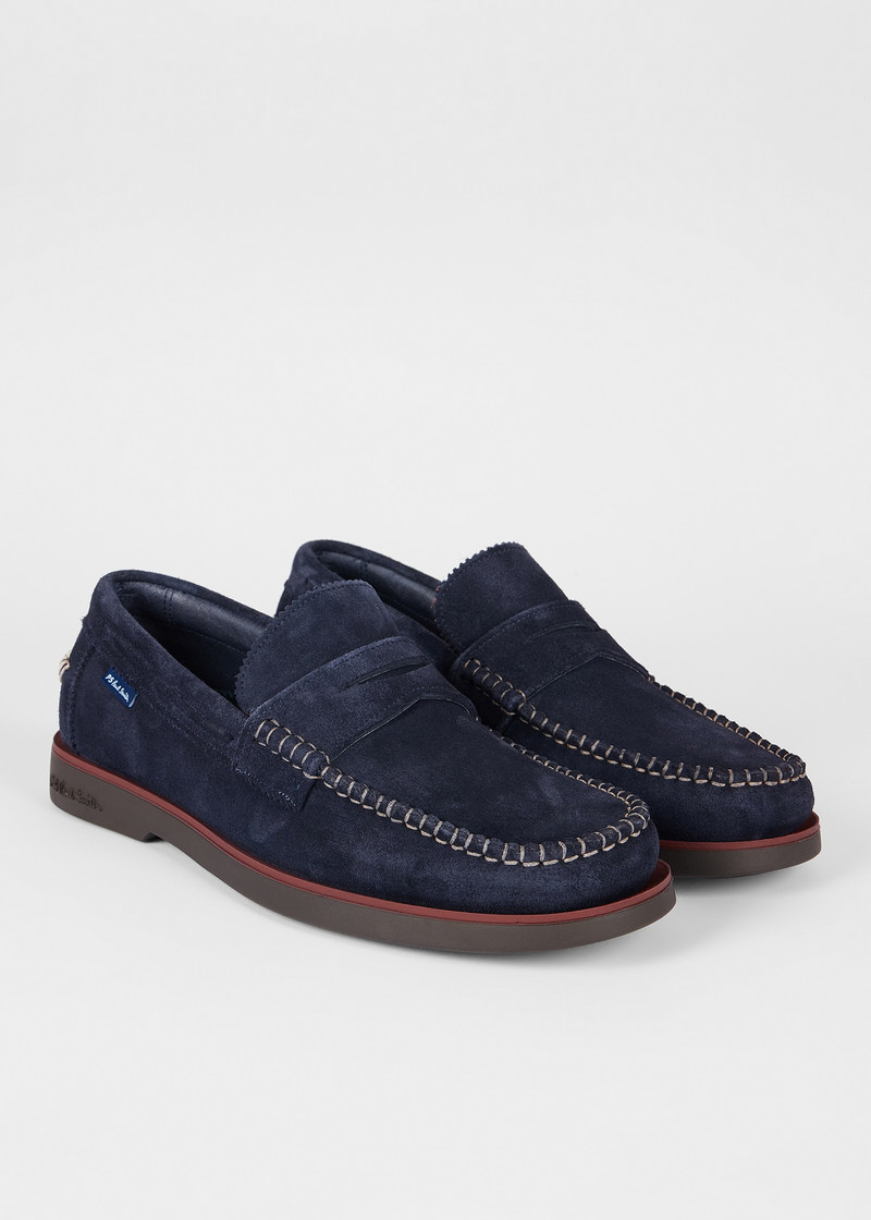 Navy Suede 'Tristain' Loafers 4