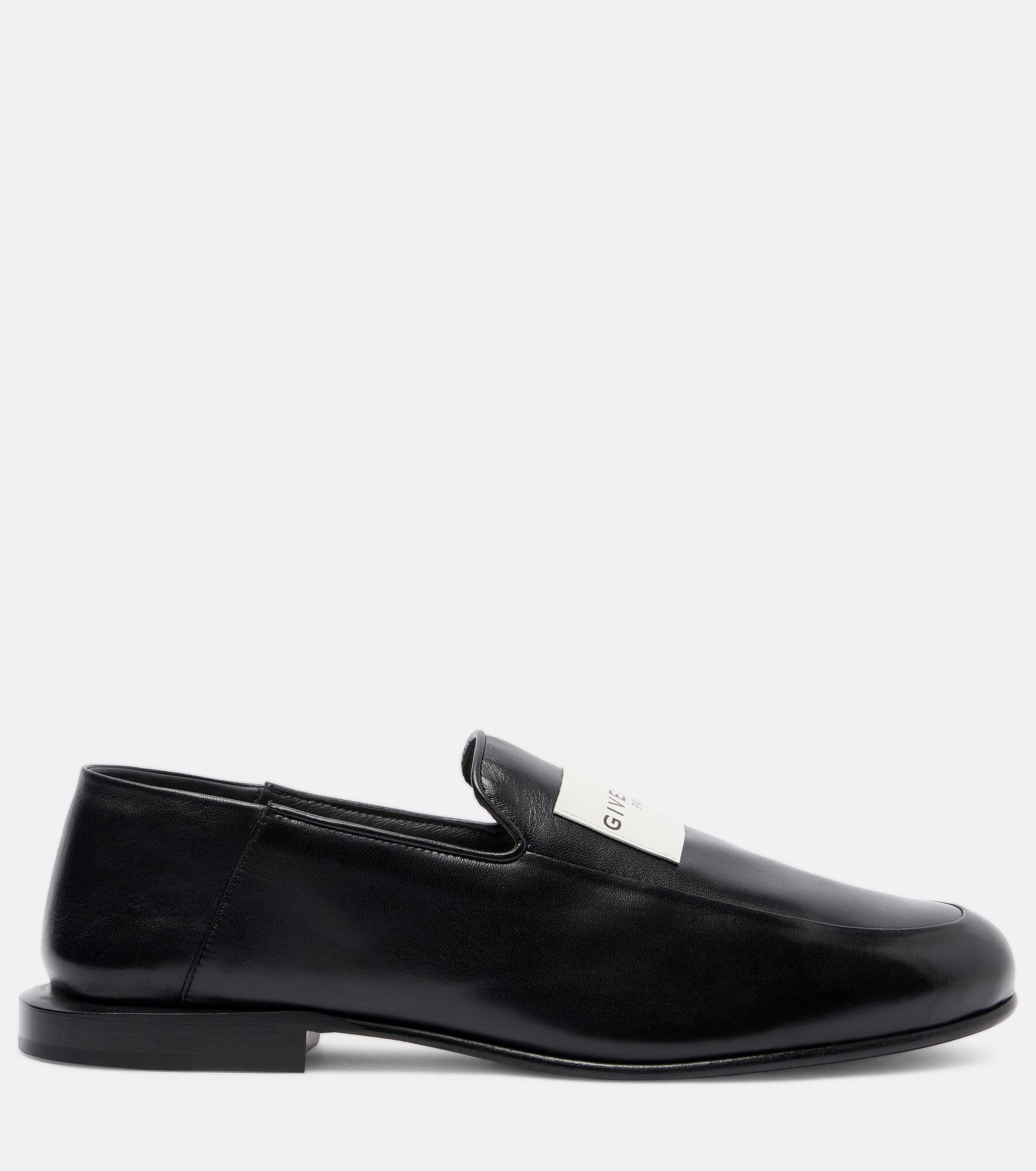 Label leather loafers - 4