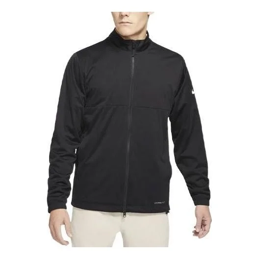 Men's Nike Solid Color Casual Stand Collar Jacket Black DA2868-010 - 1