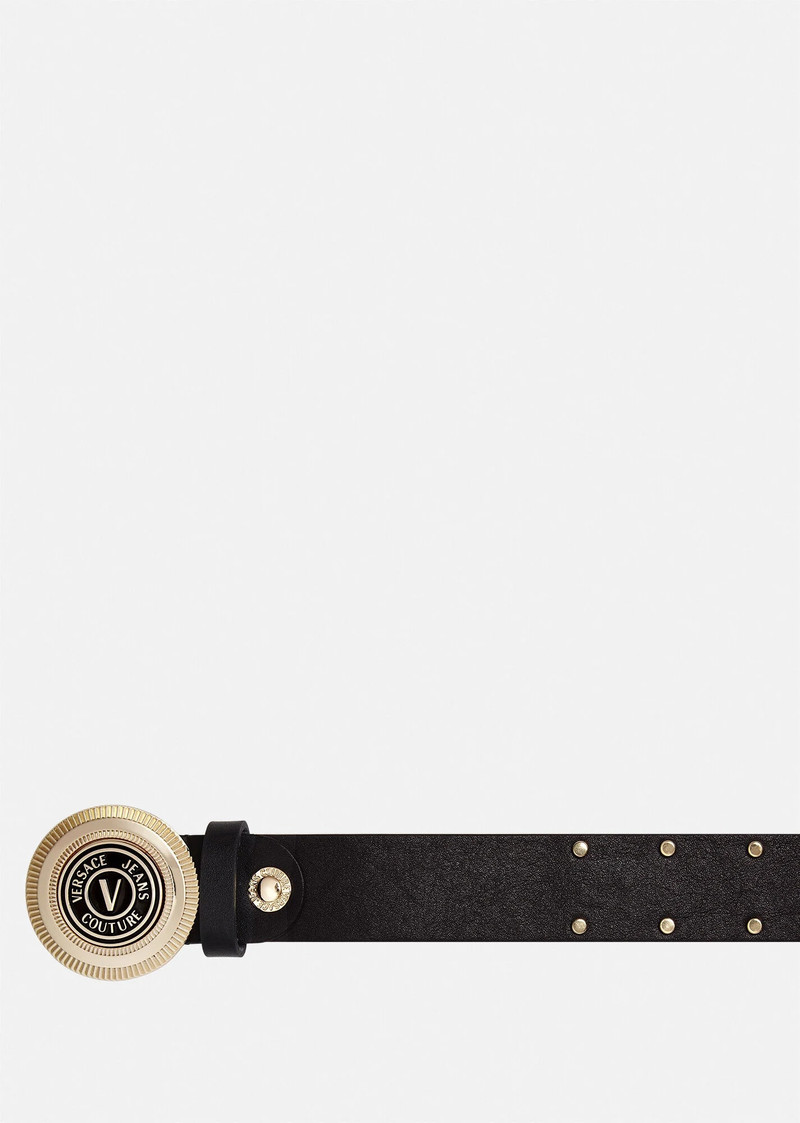 VERSACE JEANS COUTURE V-Emblem Round Studded Buckle Belt outlook