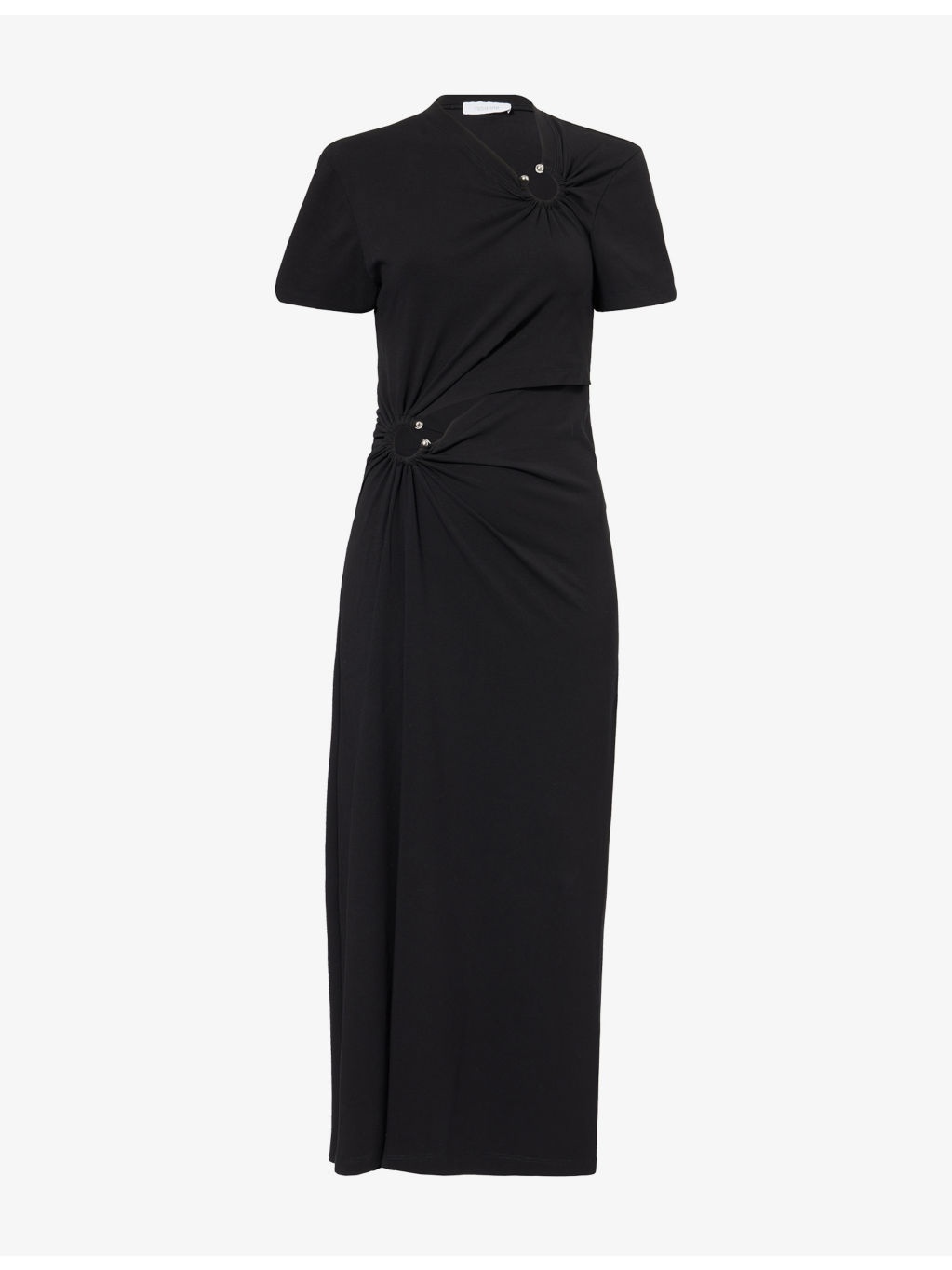 Ring Ruched Stretch-Cotton Jersey Maxi Dress - 1