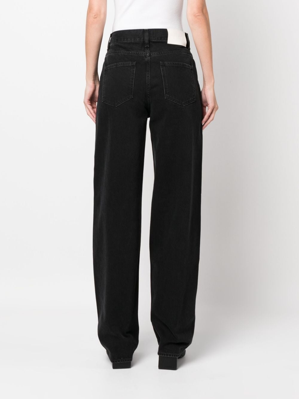 dark-wash wide-leg jeans - 4