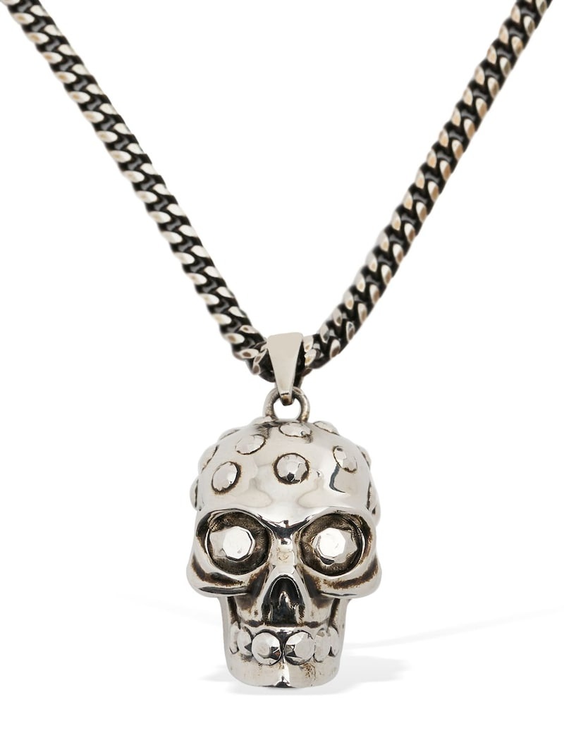 Jeweled Skull brass necklace - 5