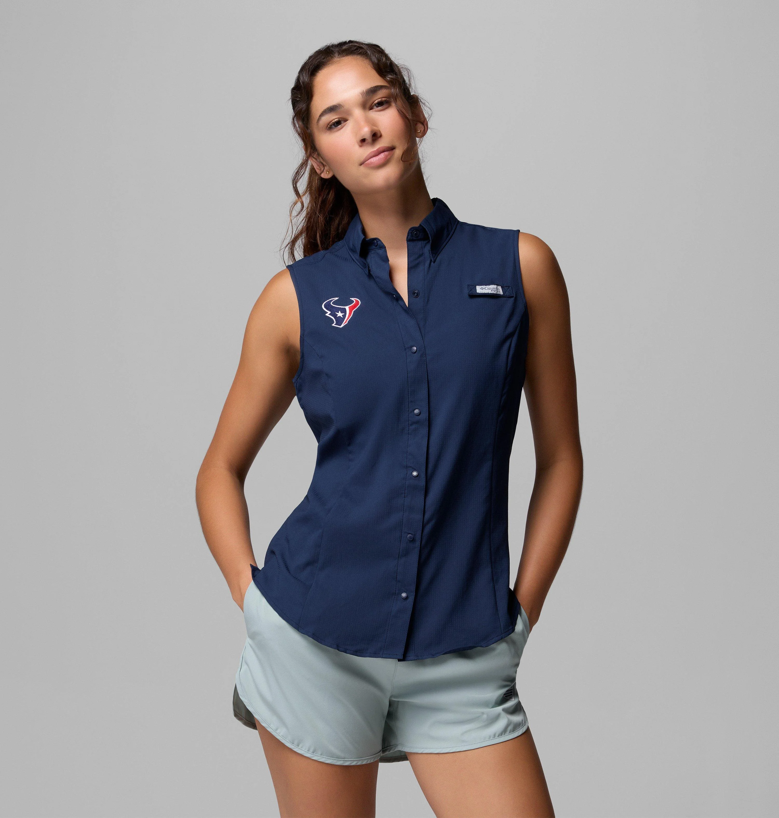 Women's PFG Tamiami Sleeveless Shirt - Houston Texans - 1