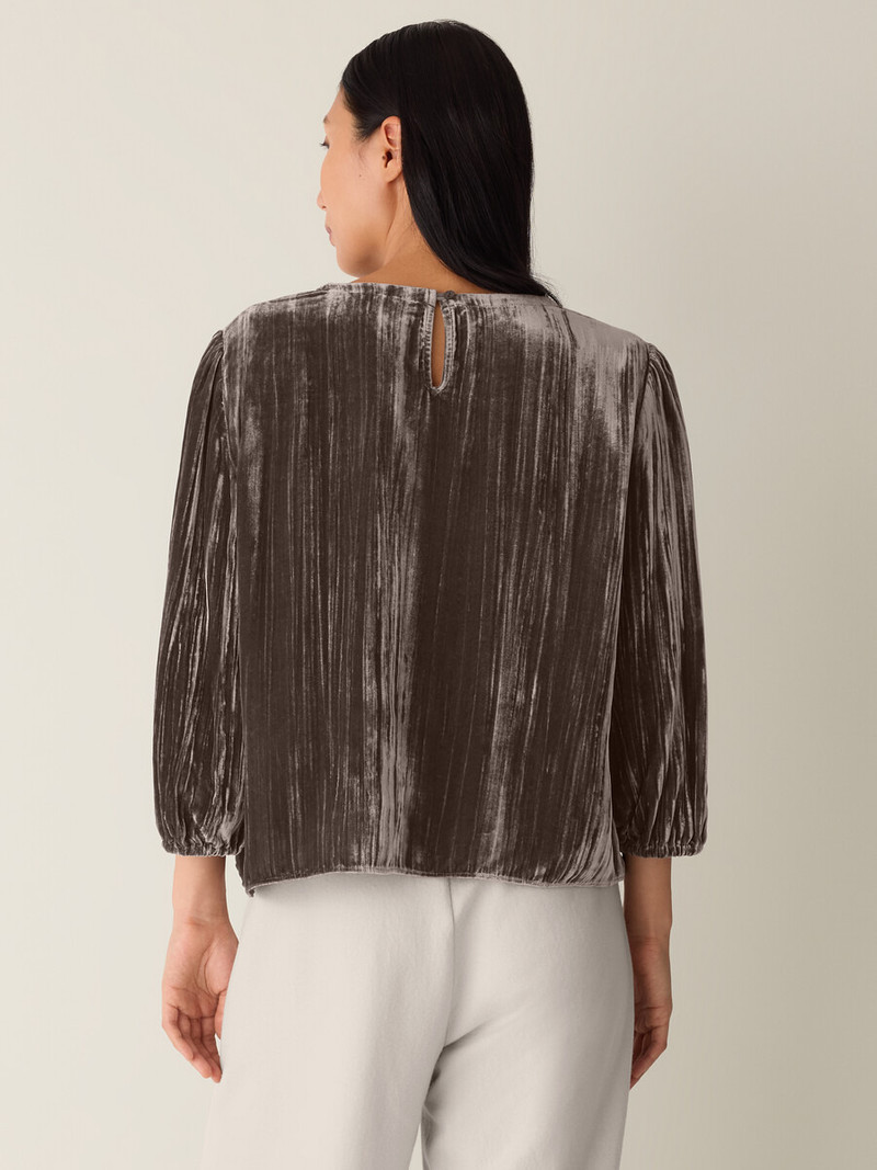 Crushed Velvet Round Neck Top 4