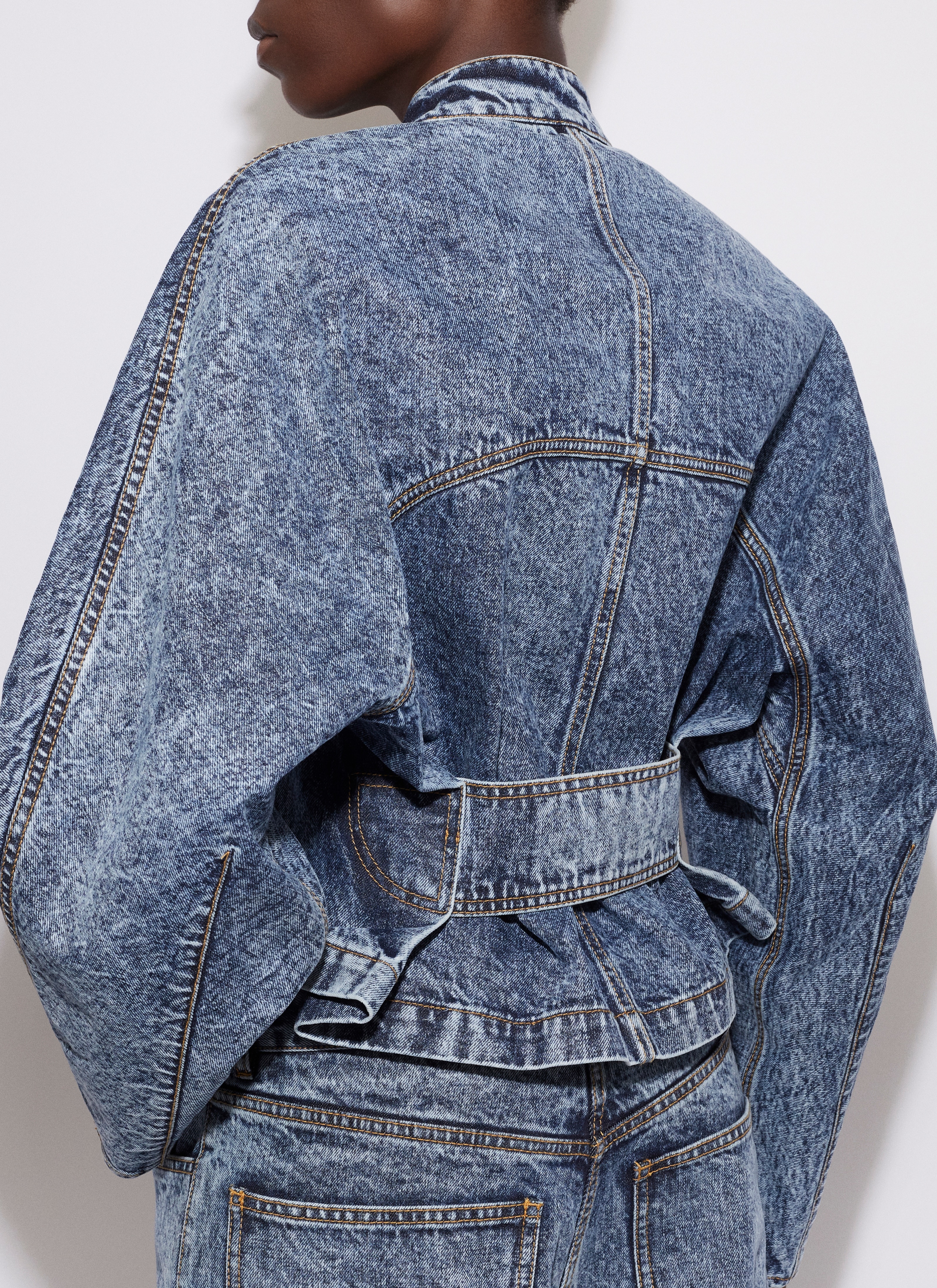 ROUND RACING JACKET IN SNOW DENIM - 6