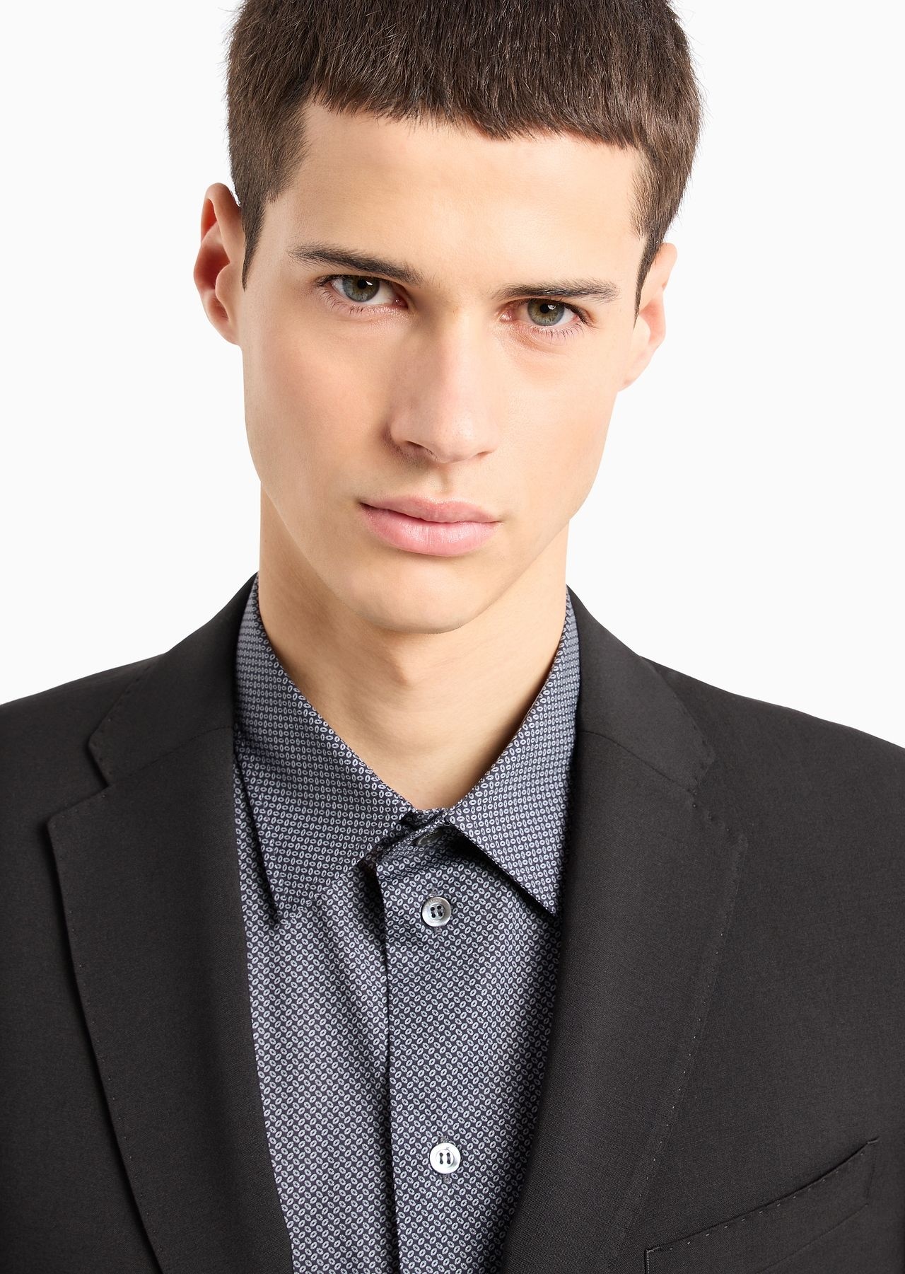 Slim-fit single-breasted jacket in natural, tropical, stretchy, light wool - 5
