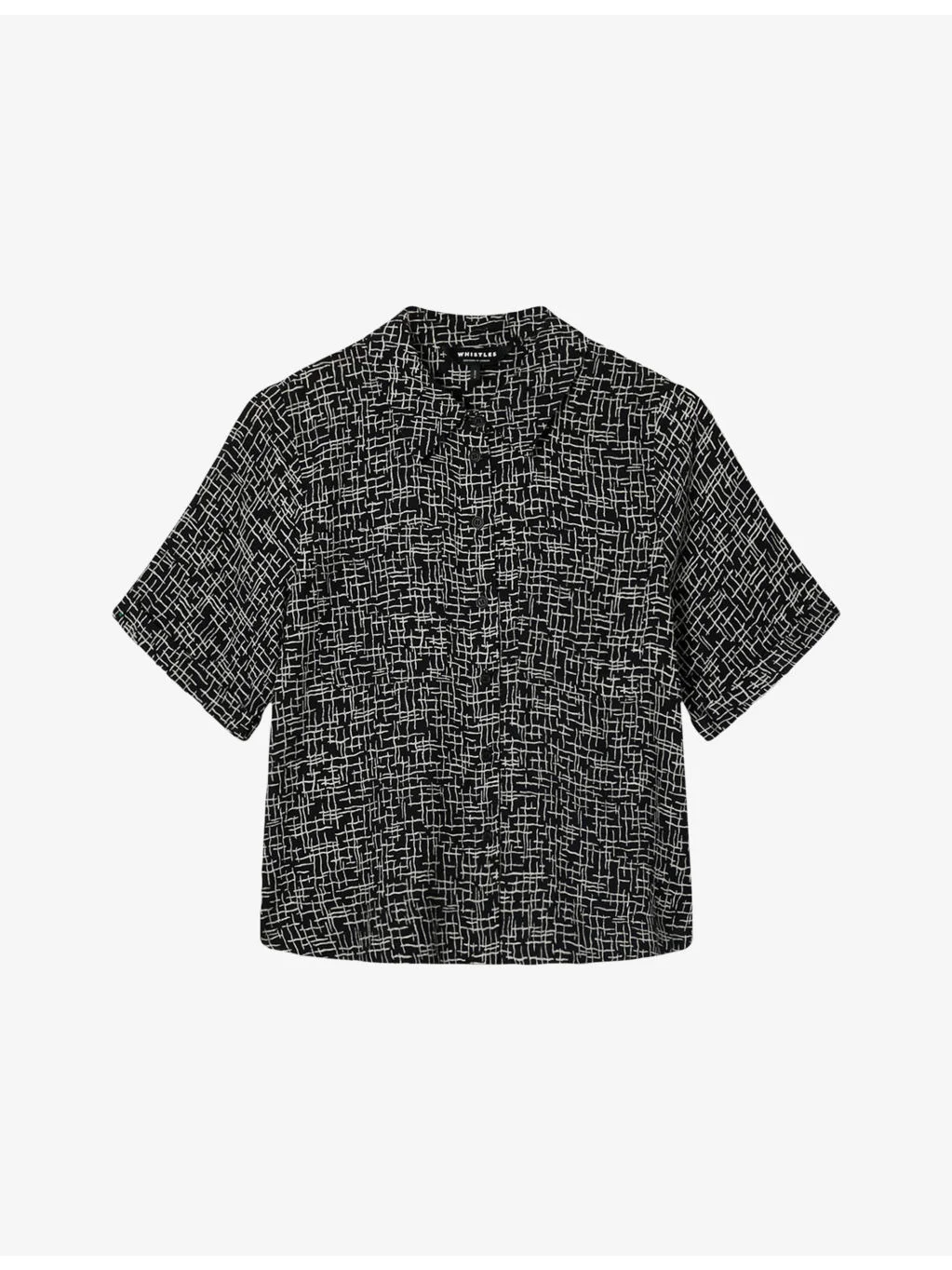 Grid-Print Short-Sleeved Woven Shirt - 1