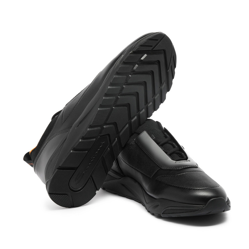 Men's black leather sneaker 3