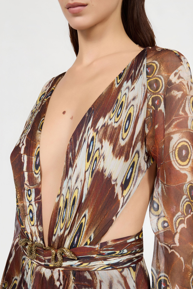 Night Butterfly Print Maxi Dress 5