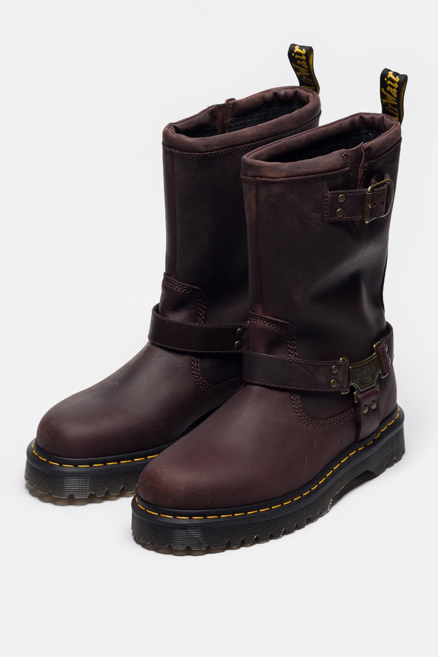 Anistone Hi Leather Biker Boot in Dark Brown - 2