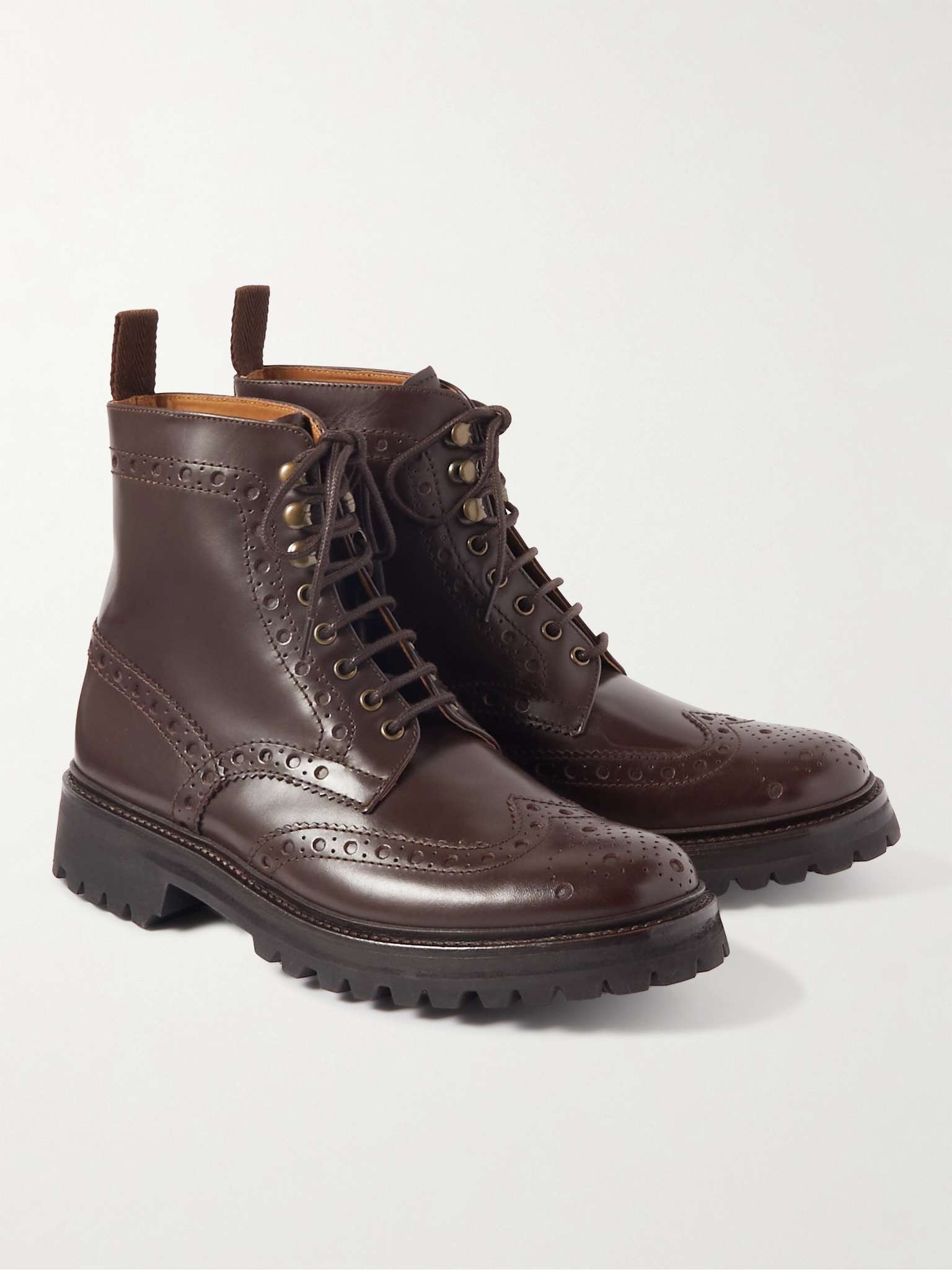 Fred Leather Brogue Boots - 4