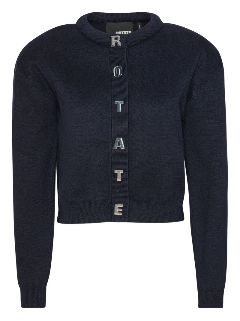 letter firm knit cardigan 1