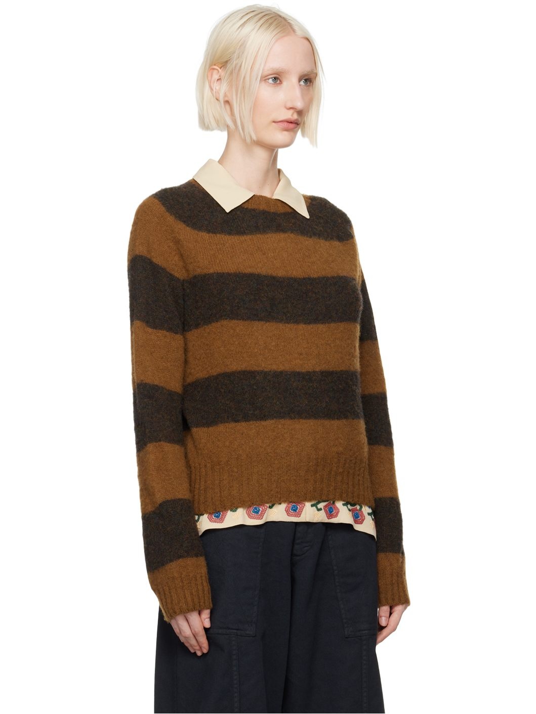 Brown Jets Stripe Sweater - 2