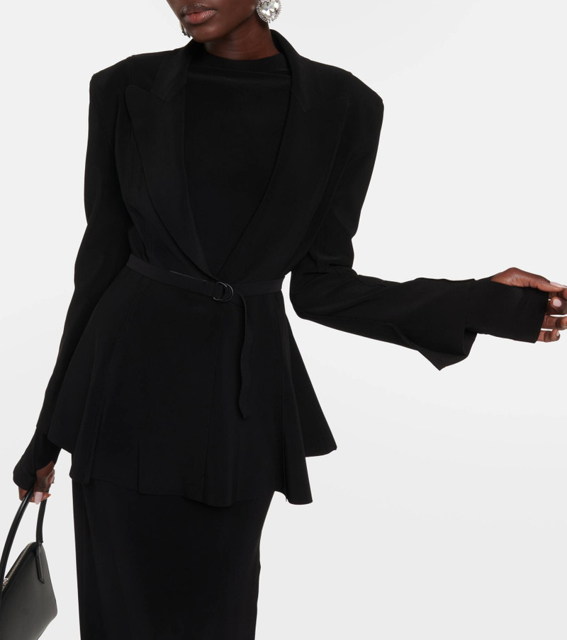Belted peplum-hem jersey blazer 4