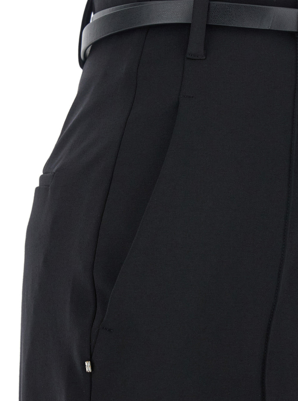 Sportmax Women 'Texas' Black Pants With Belt With Metallic Buckle In Fabric Woman - 3