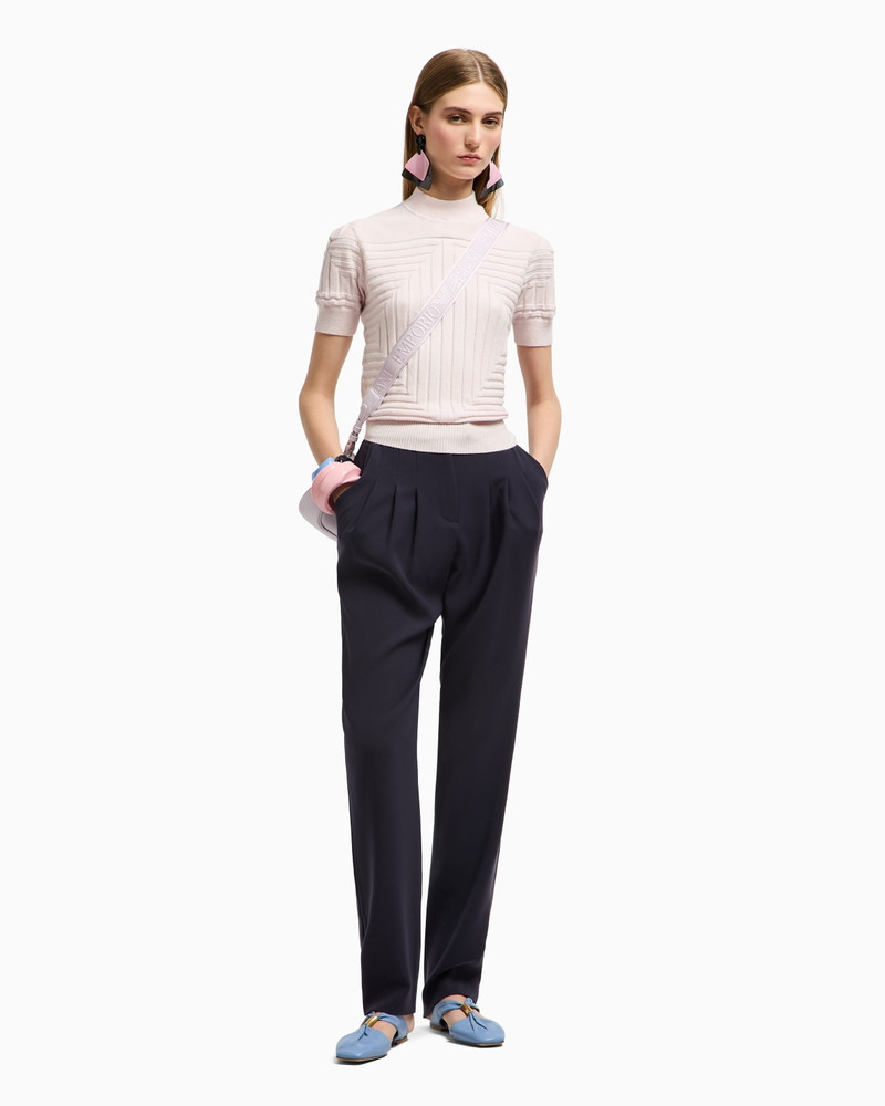EMPORIO ARMANI JUMPER WITH RIBBED AND PLAIN-AND-PURL KNIT outlook
