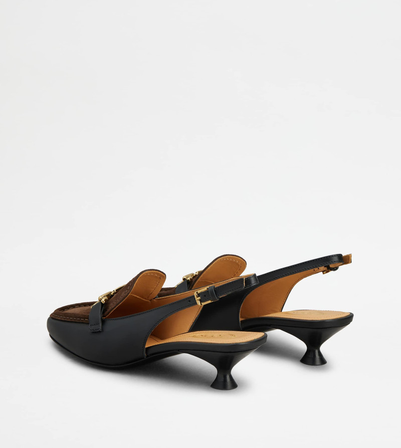 Tod's SLINGBACK LOAFERS IN LEATHER - BLACK, BROWN outlook