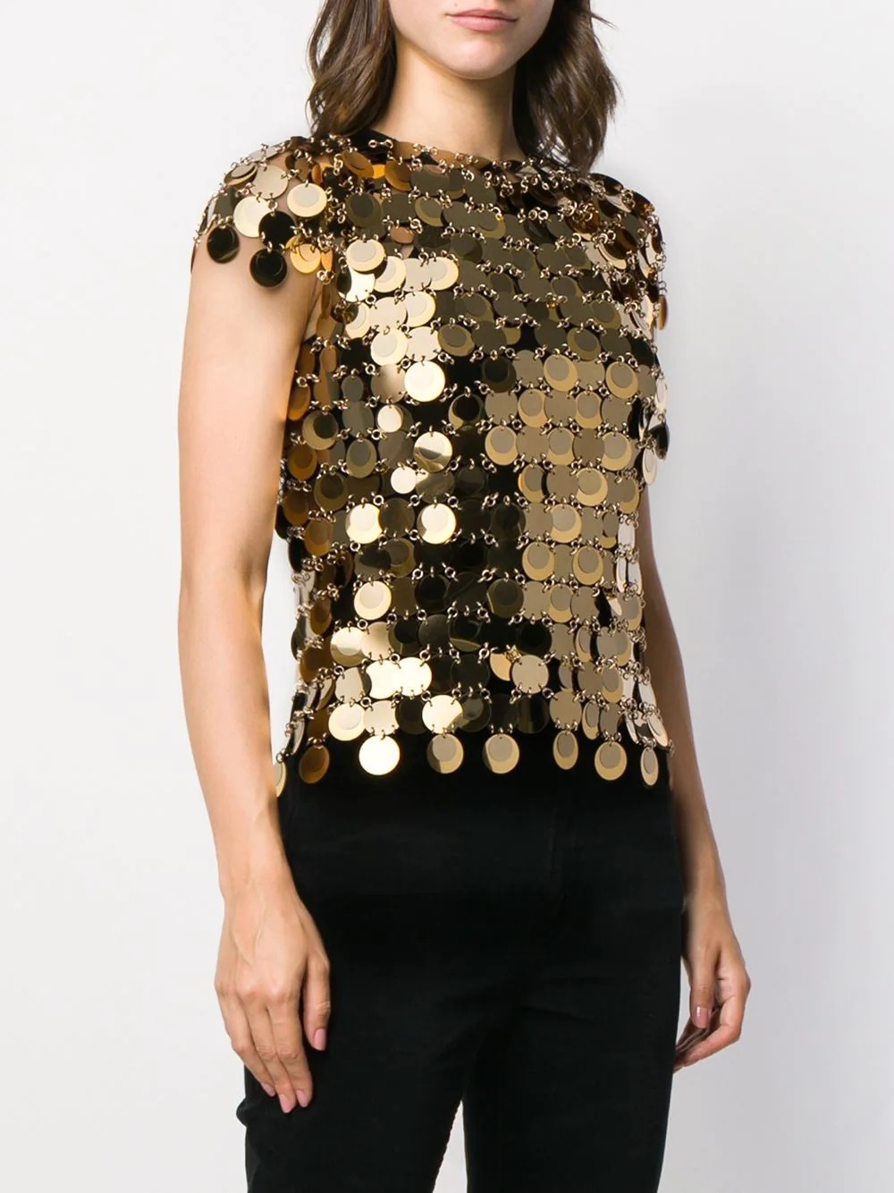 sequin chainmail T-shirt - 3