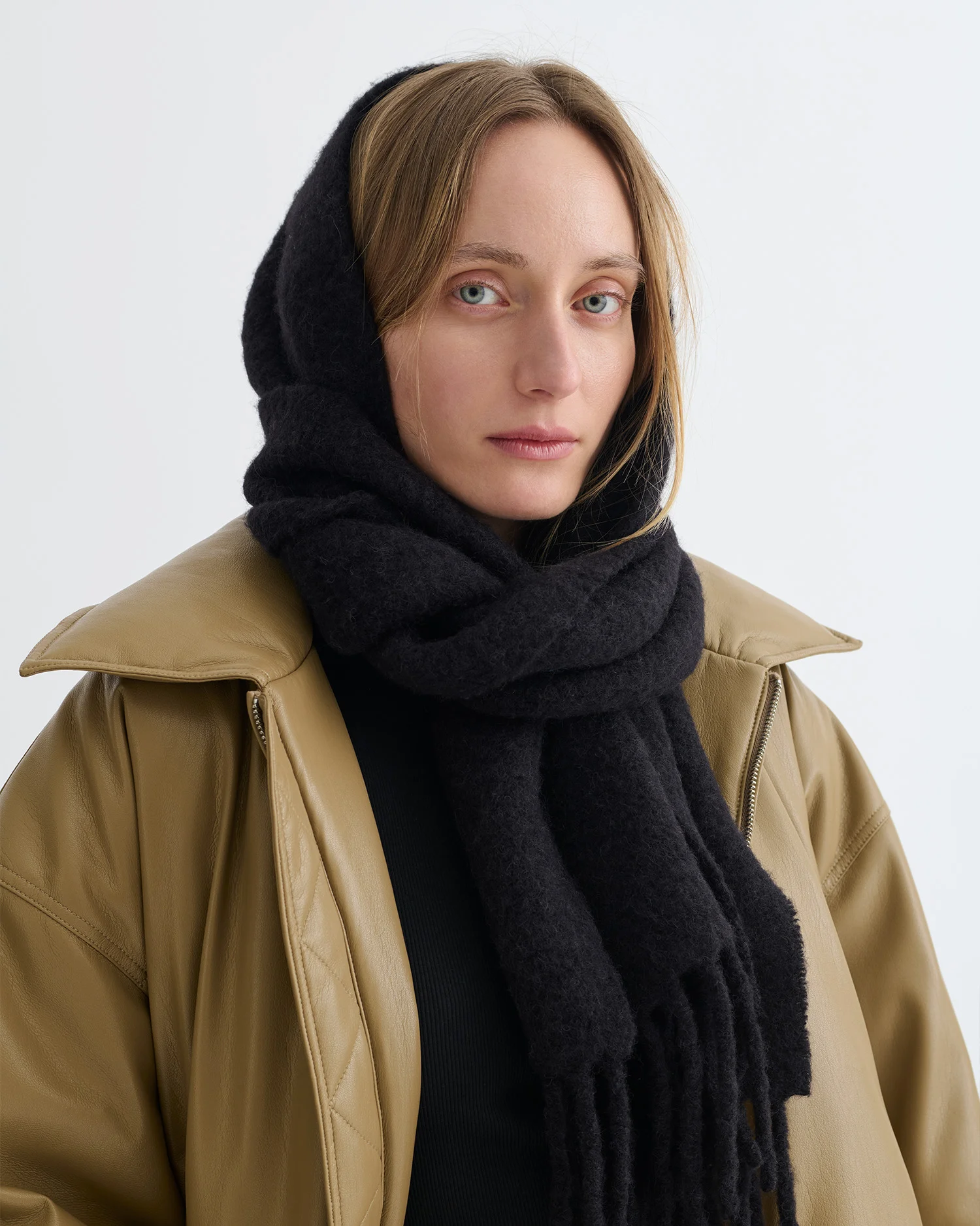 Narrow Fringe Scarf - 1