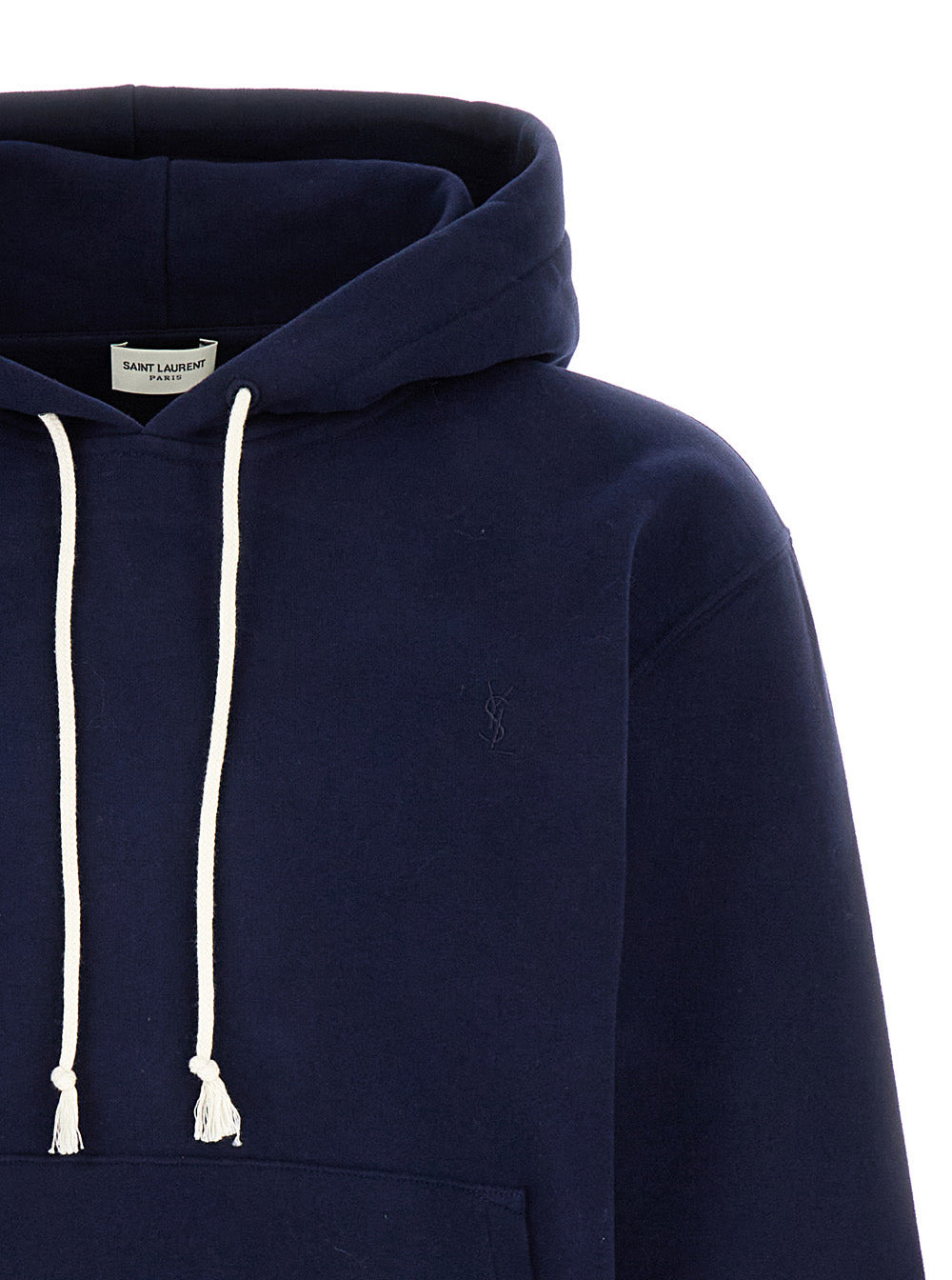 Saint Laurent Men Blue Cassandre Hoodie In Cotton Man - 3