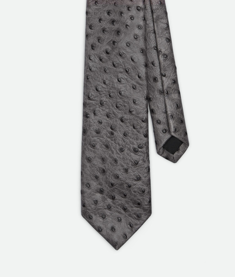 Ostrich-Effect Leather Tie 1
