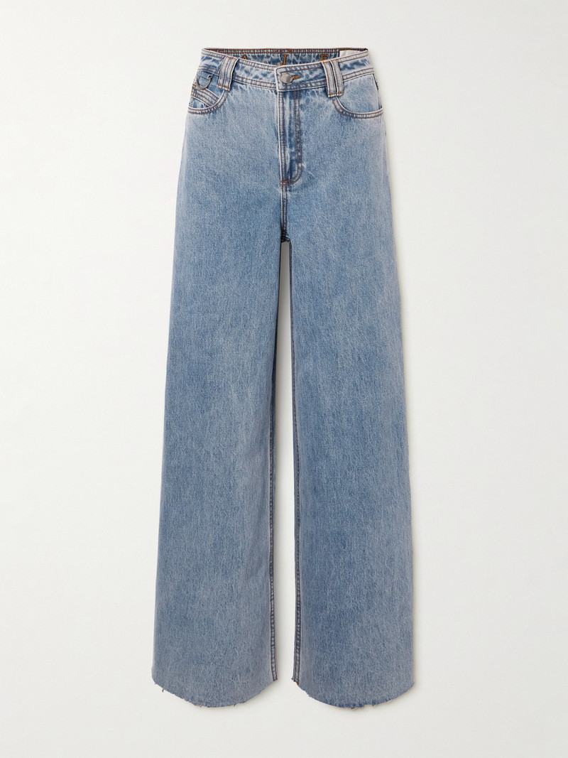 Outline Frayed High-rise Wide-leg Jeans 1