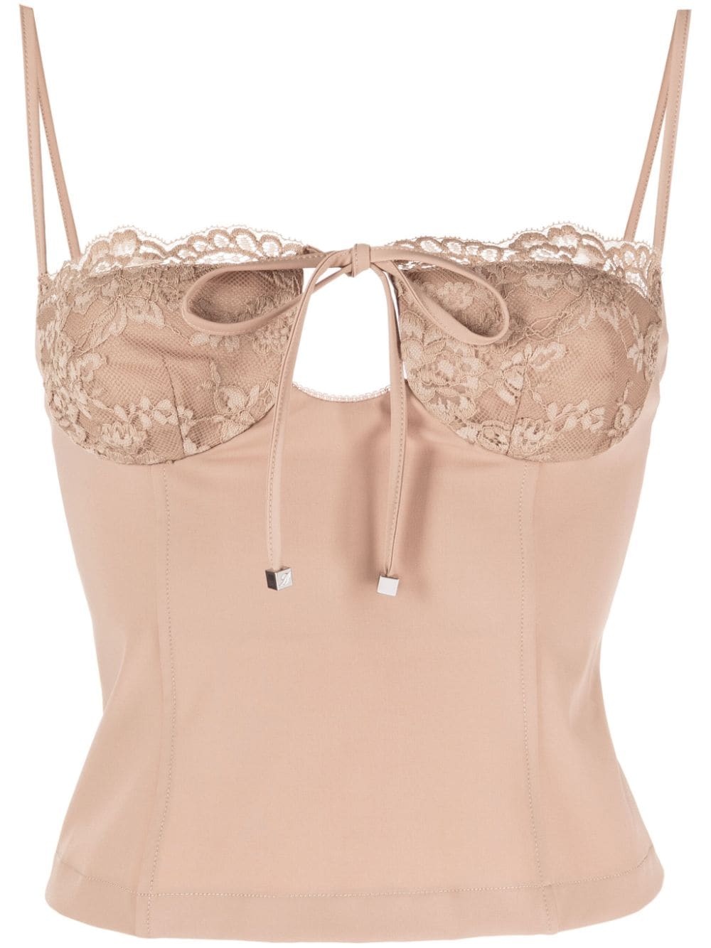 lace-panel bustier top - 1