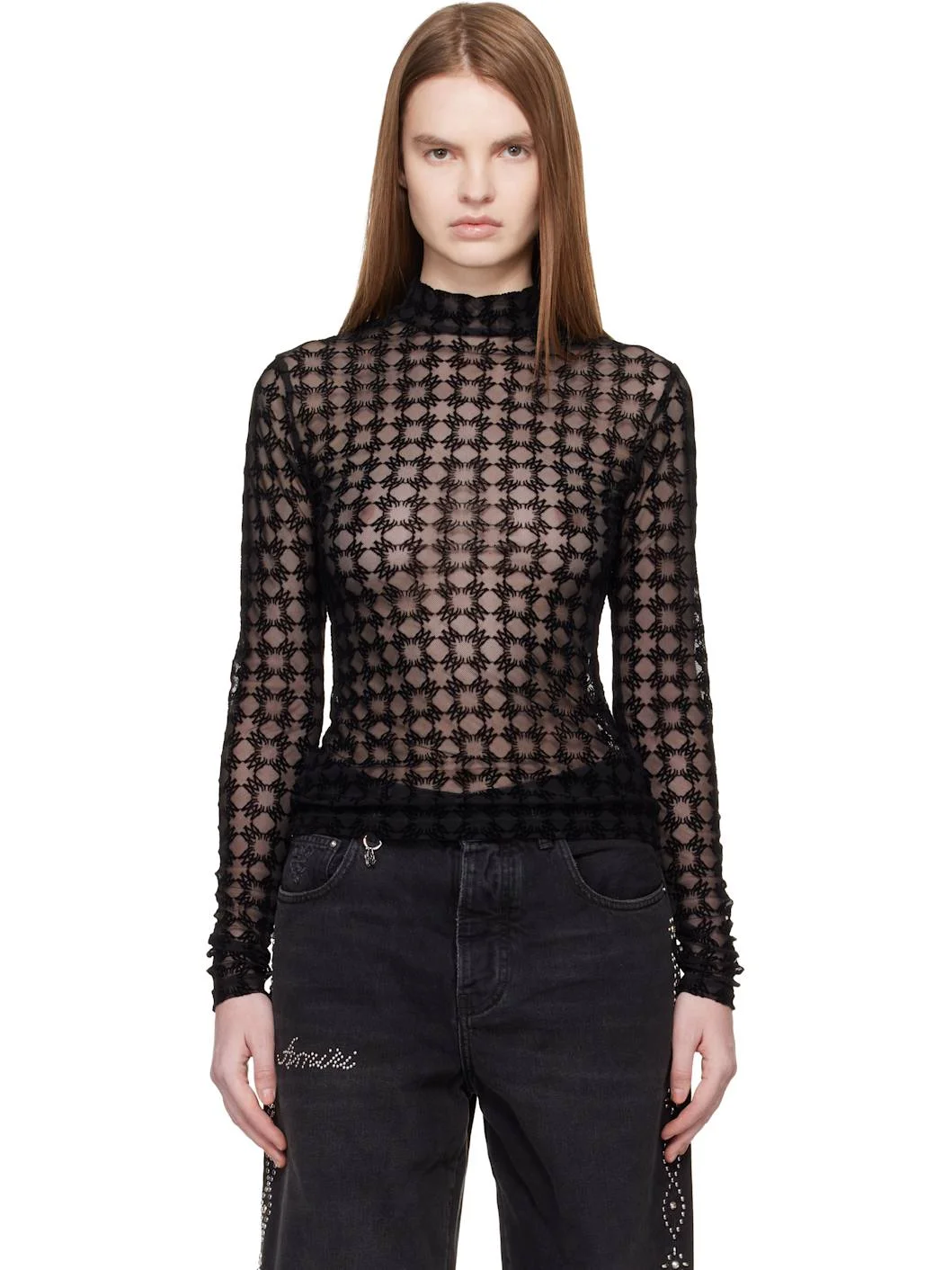 Black MA Quad Flocked T-shirt - 1