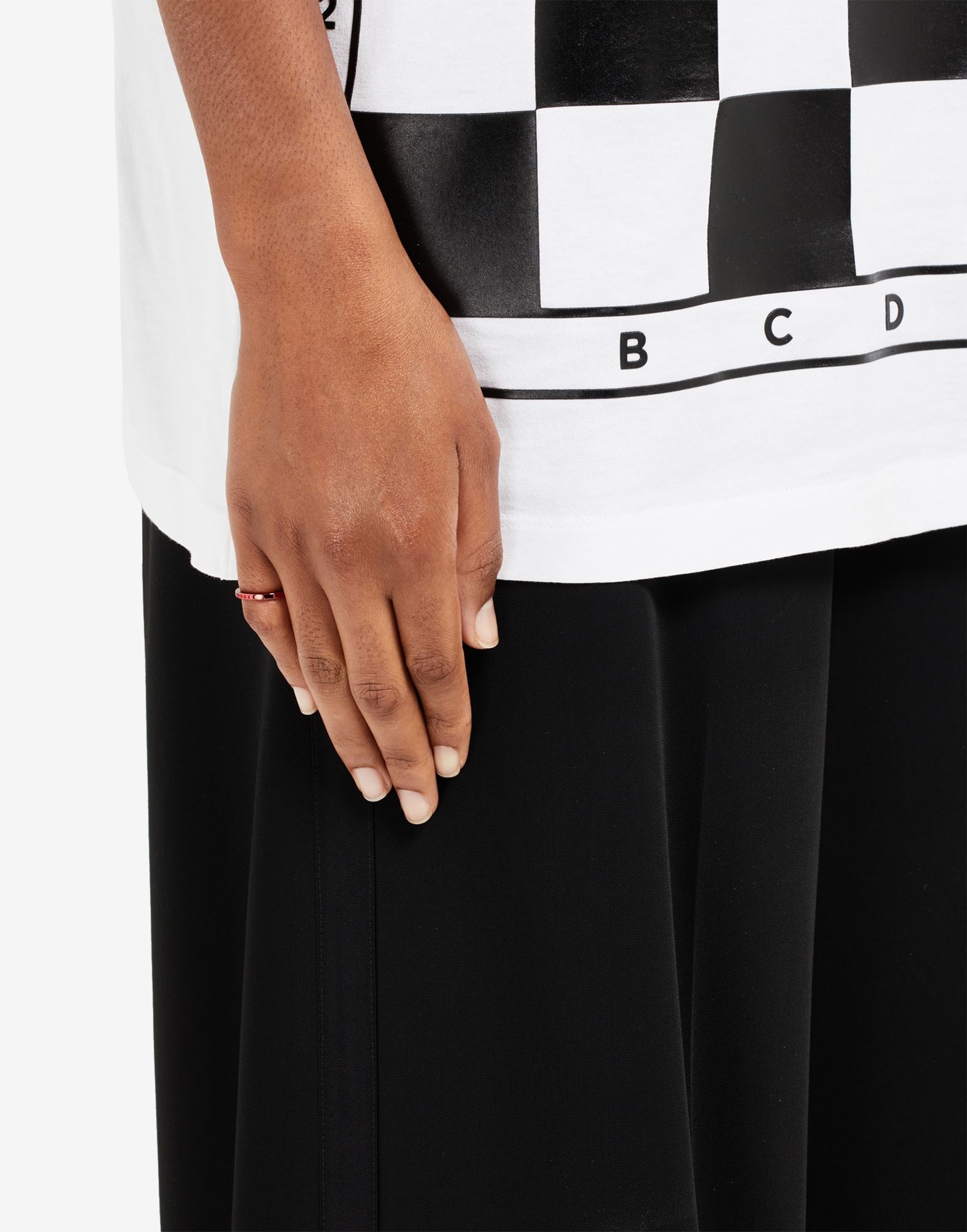 Margiela 6 logo slim brass ring - 4