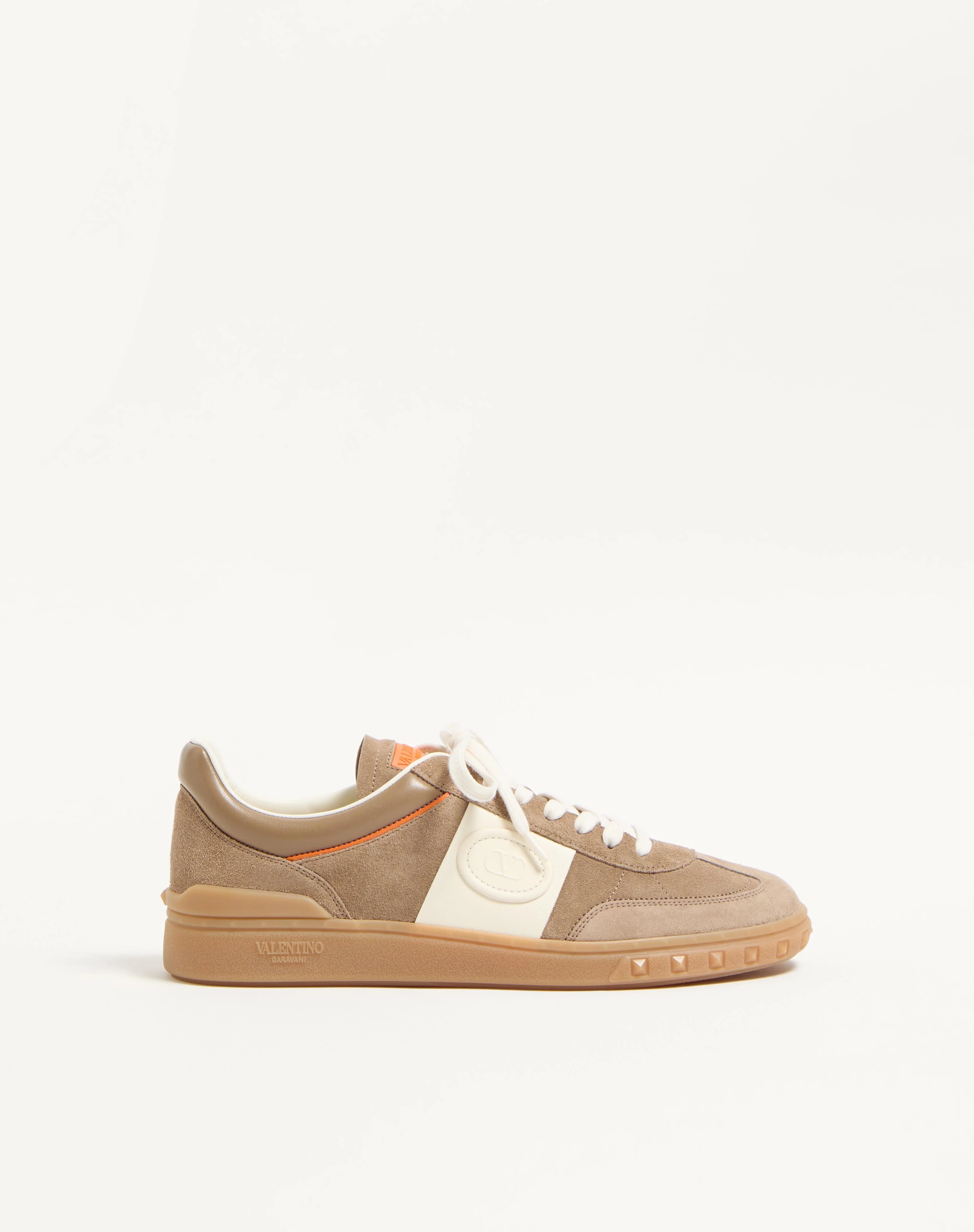 UPVILLAGE LOW TOP TRAINER IN SPLIT LEATHER AND CALFSKIN NAPPA LEATHER - 1