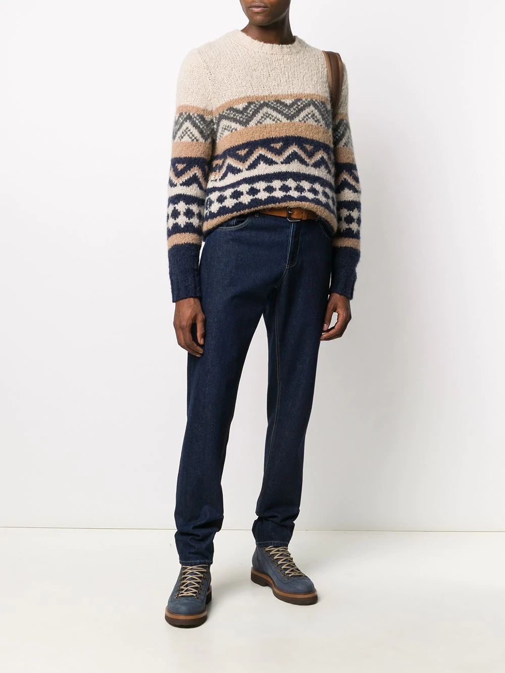 geometric wool knit jumper - 2