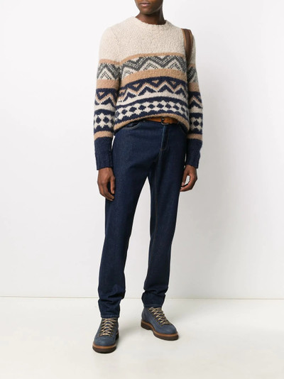 Brunello Cucinelli geometric wool knit jumper outlook