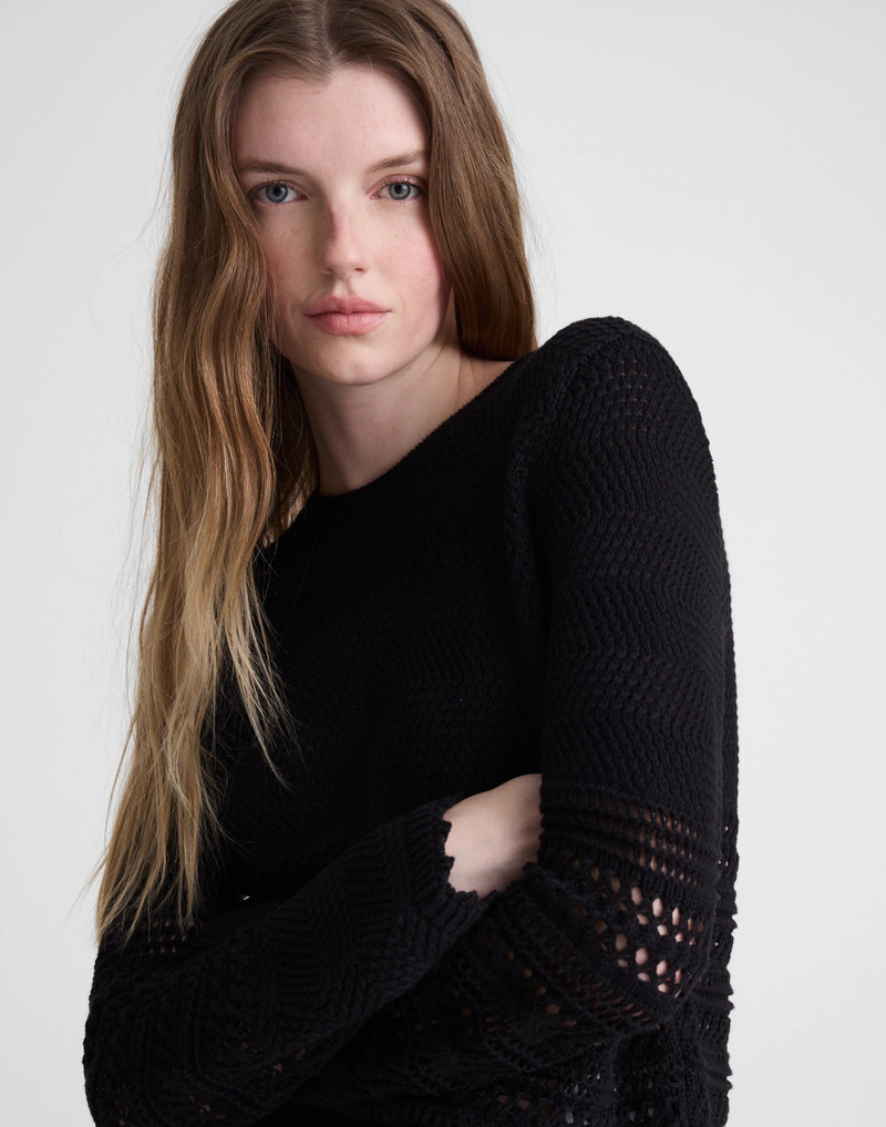 Open-Stitch Sweater in 100% Cotton 6