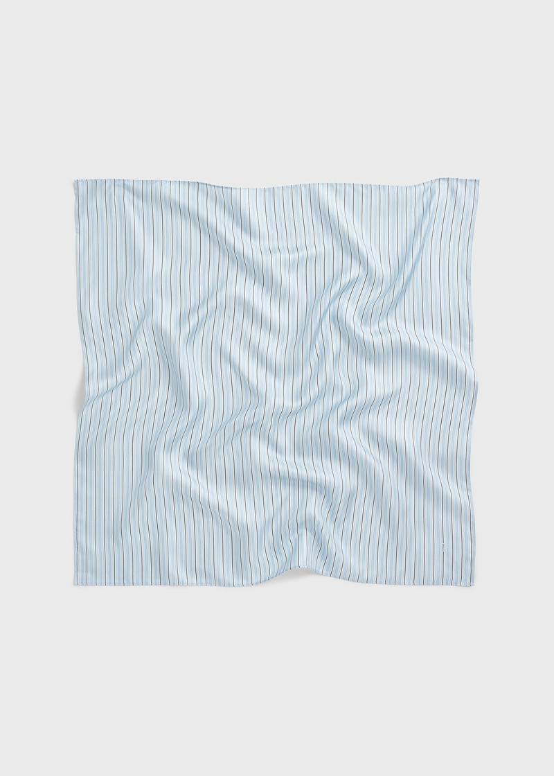 Striped silk scarf ice/white 5