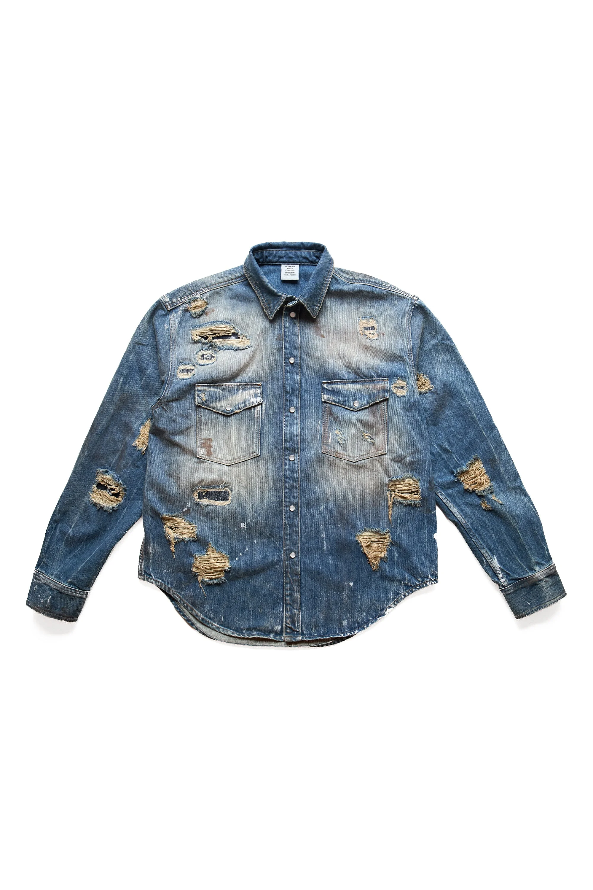 Vetements Trashed Denim Shirt - 1