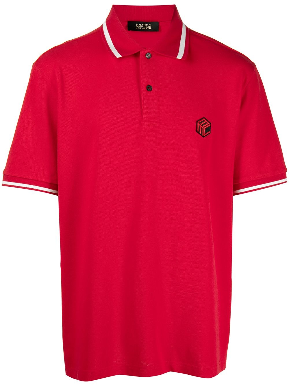 embroidered logo polo shirt - 1