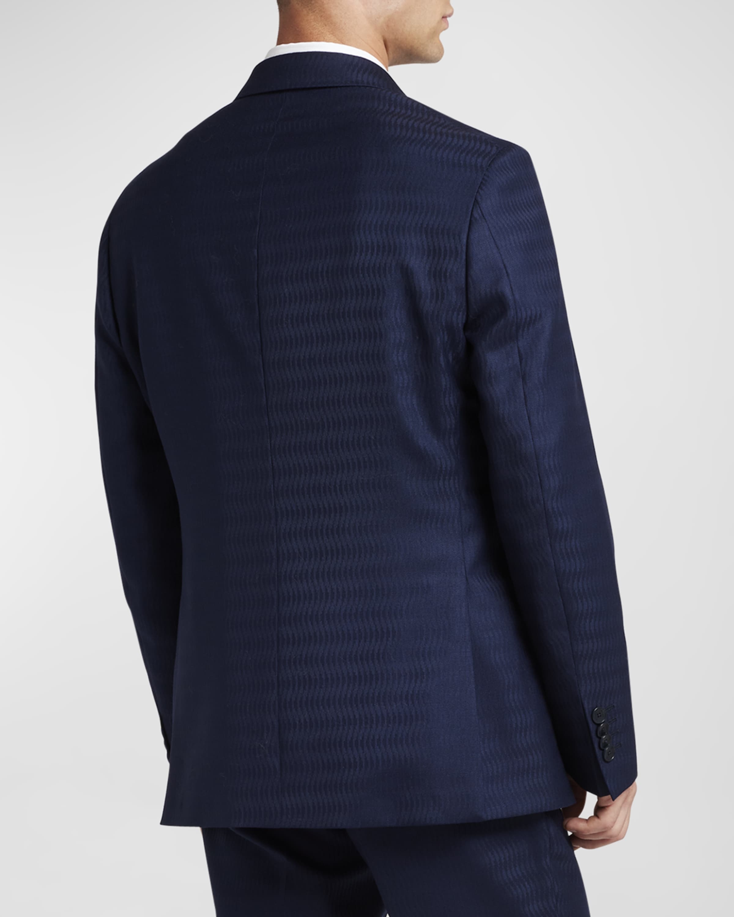 Men's Wavy Jacquard Suit Jacket - 5