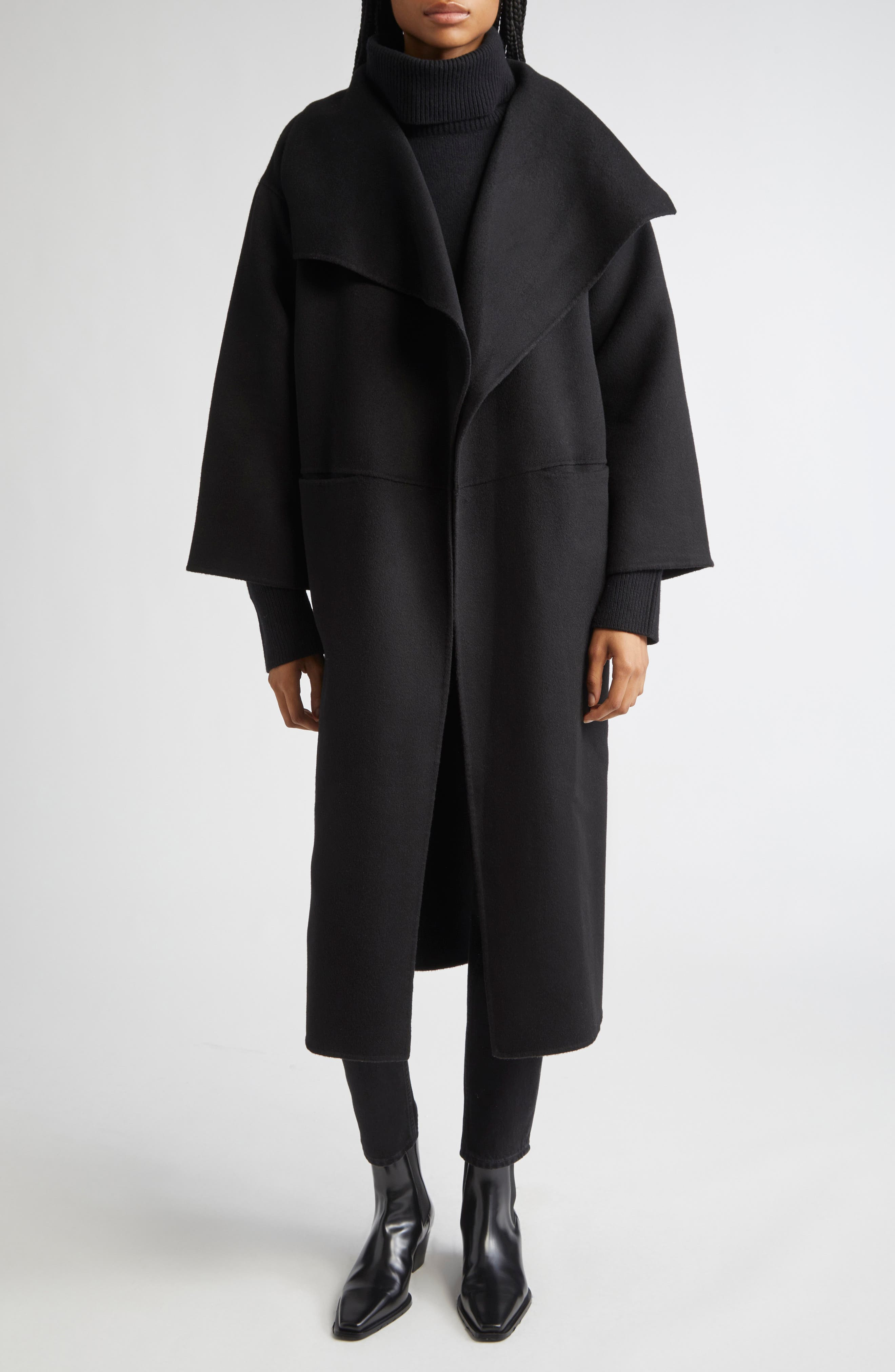 TOTEME Annecy Open Front Wool & Cashmere Coat in Black at Nordstrom - 2