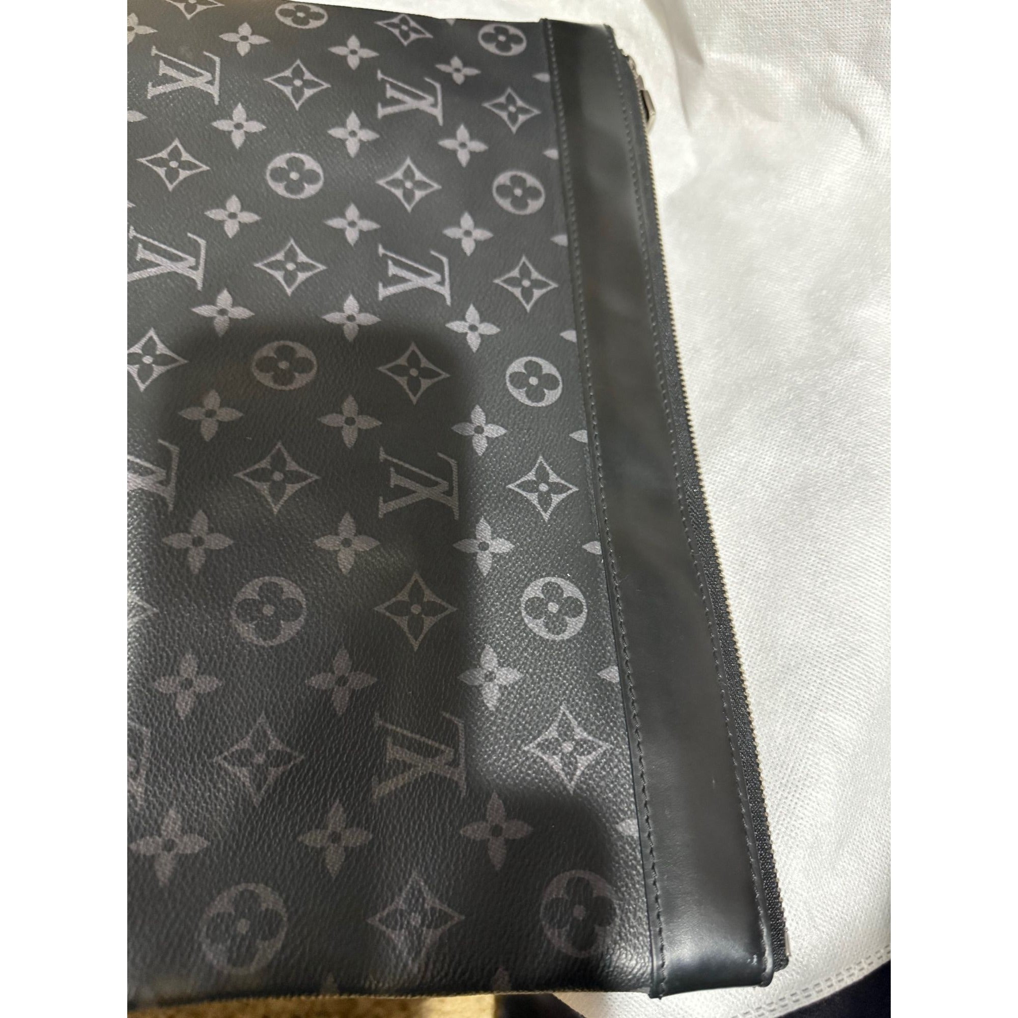 Louis Vuitton Black Monogram Eclipse Discovery GM Pochette Clutch Bag - 12