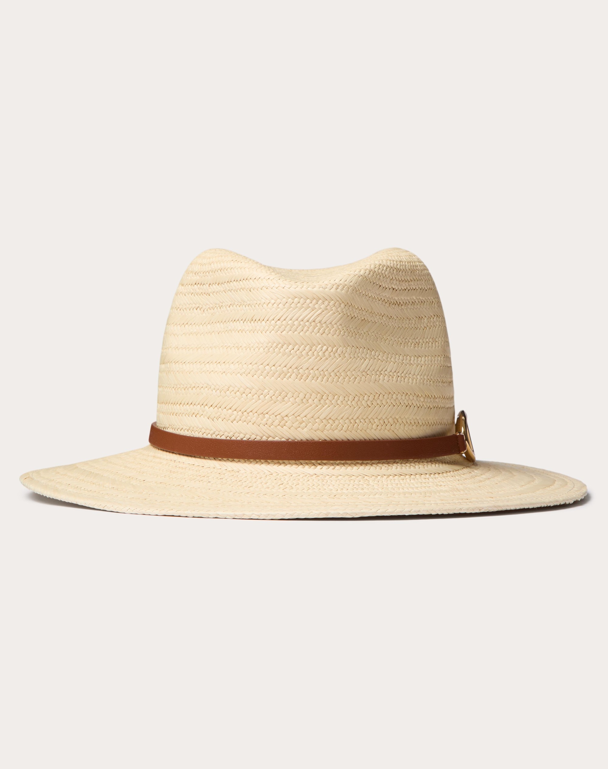 THE BOLD EDITION VLOGO WOVEN PANAMA FEDORA HAT WITH METAL DETAIL - 1