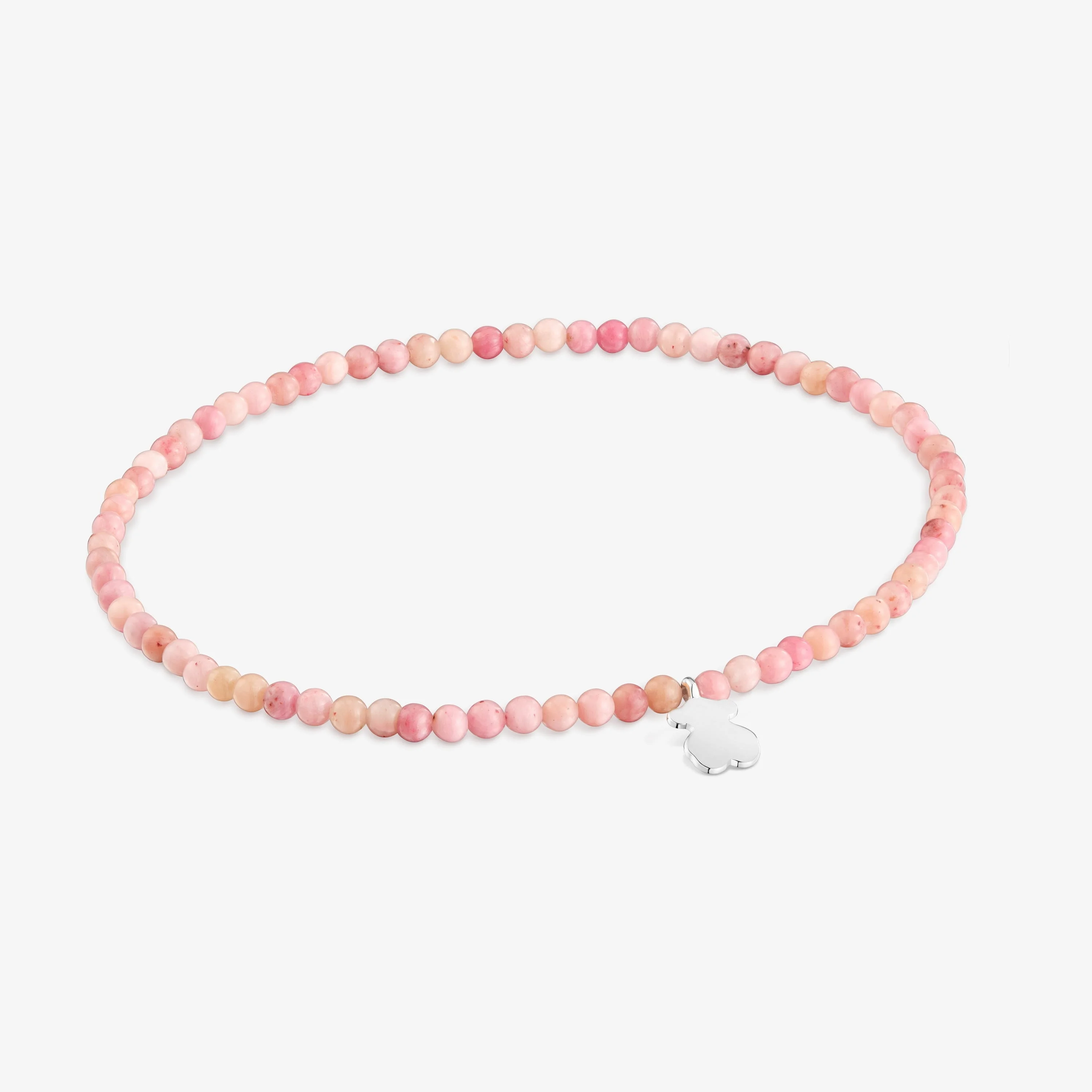 Elastic Bracelet with rhodonite and silver bear TOUS Motifs - 1