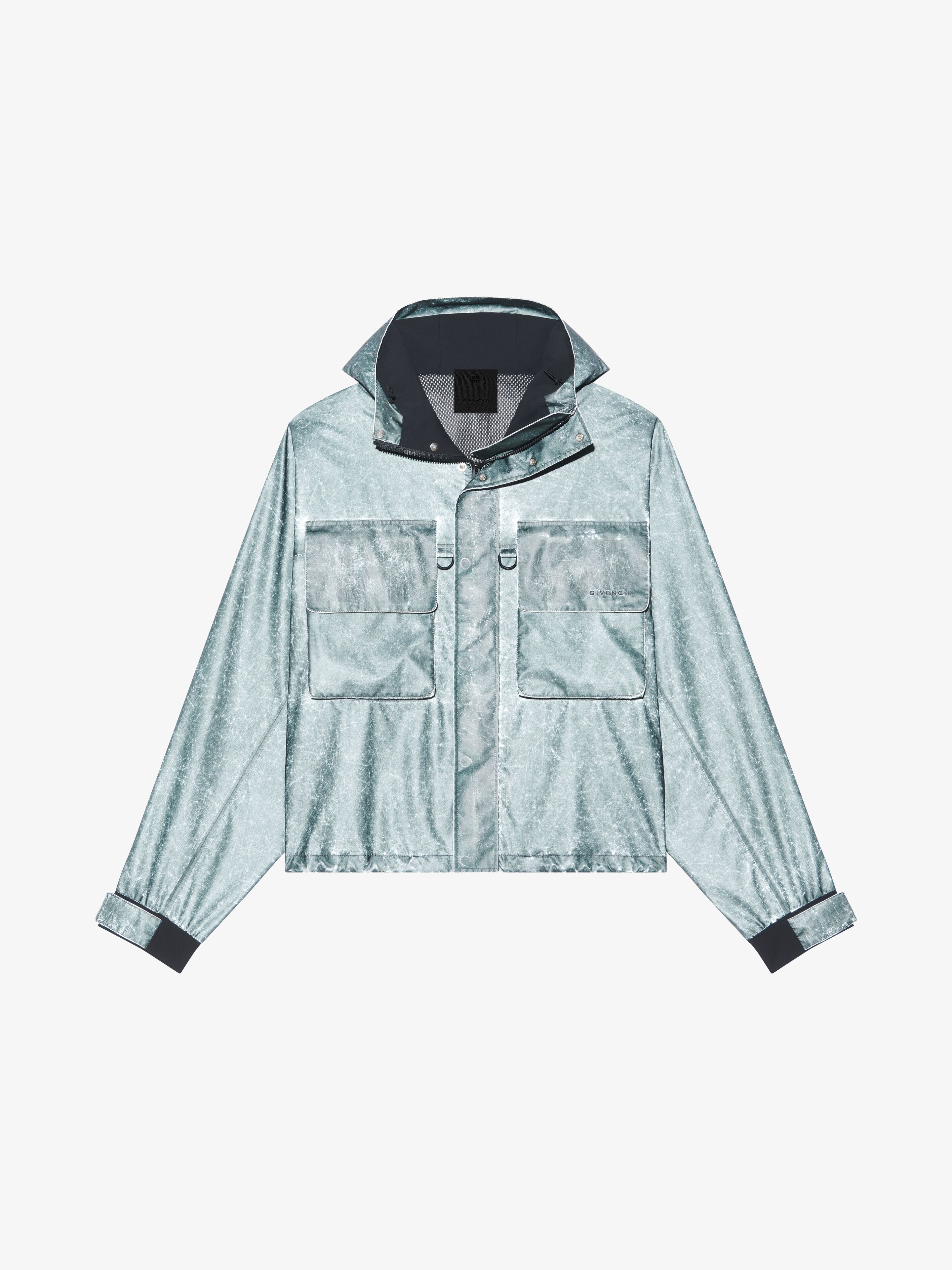 CROPPED PARKA IN REFLECTIVE TECHNICAL FABRIC - 6