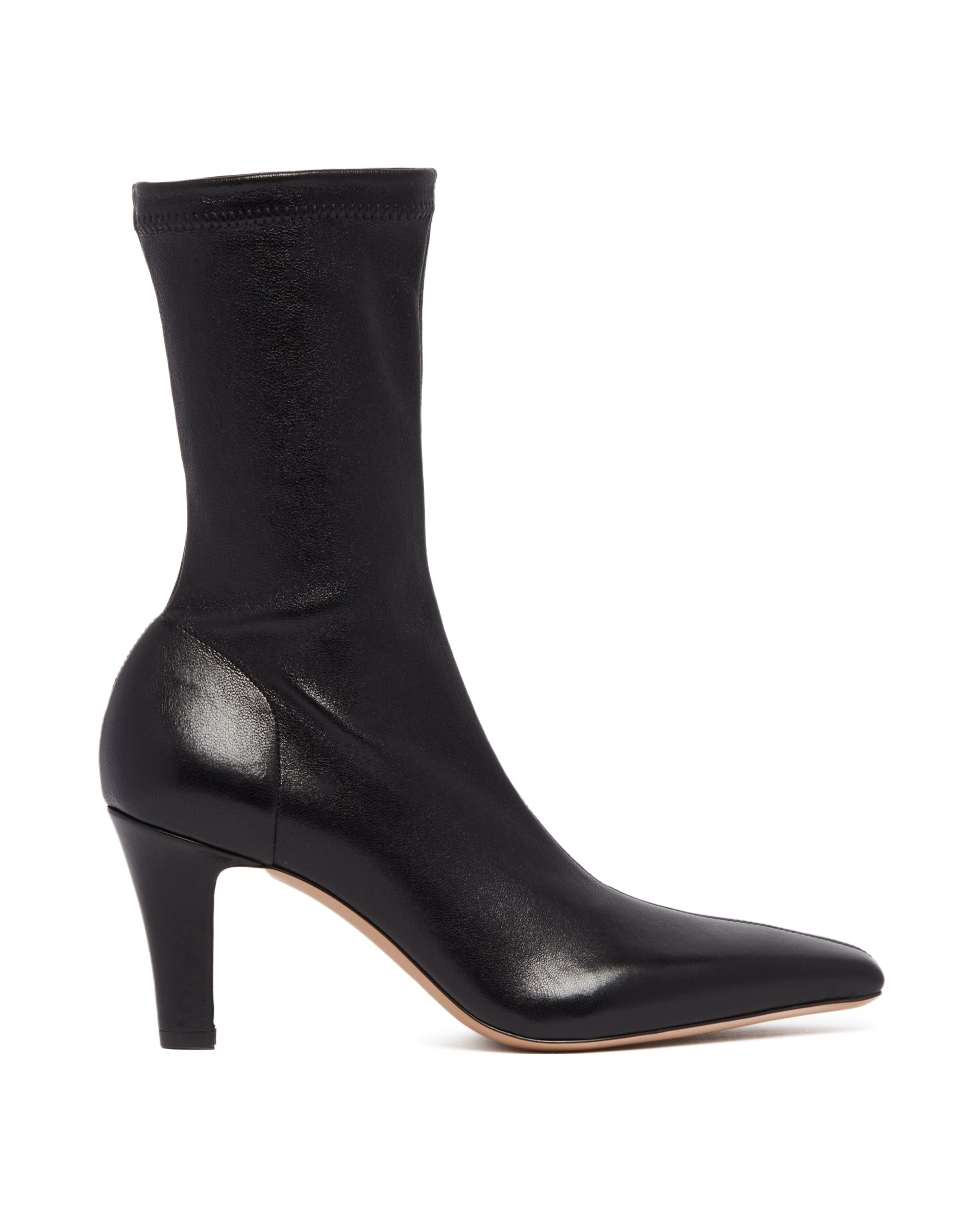 Black Leather Slip-on Ankle Boots - 2