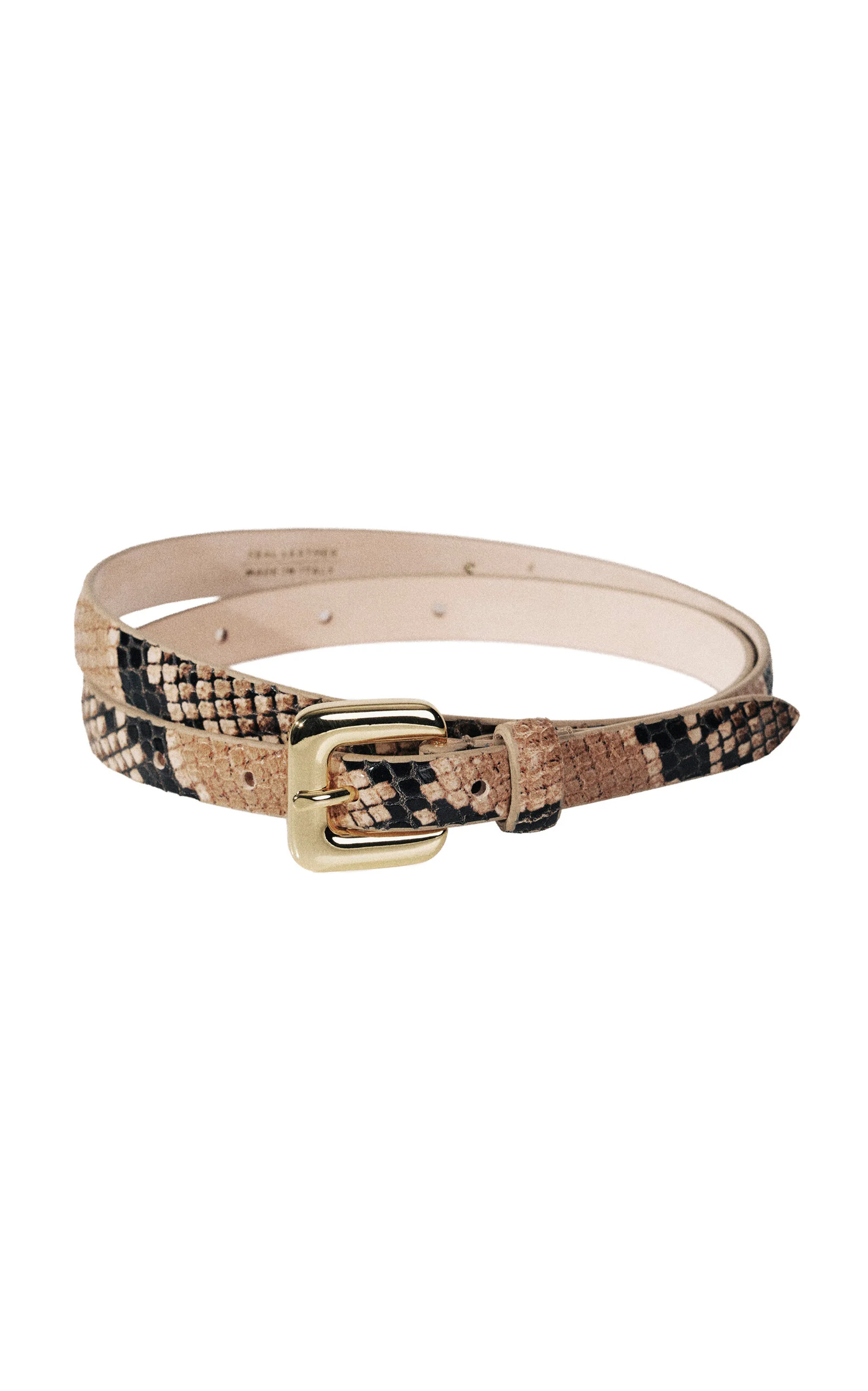 Mara Snakeskin-Printed Leather Belt - 1