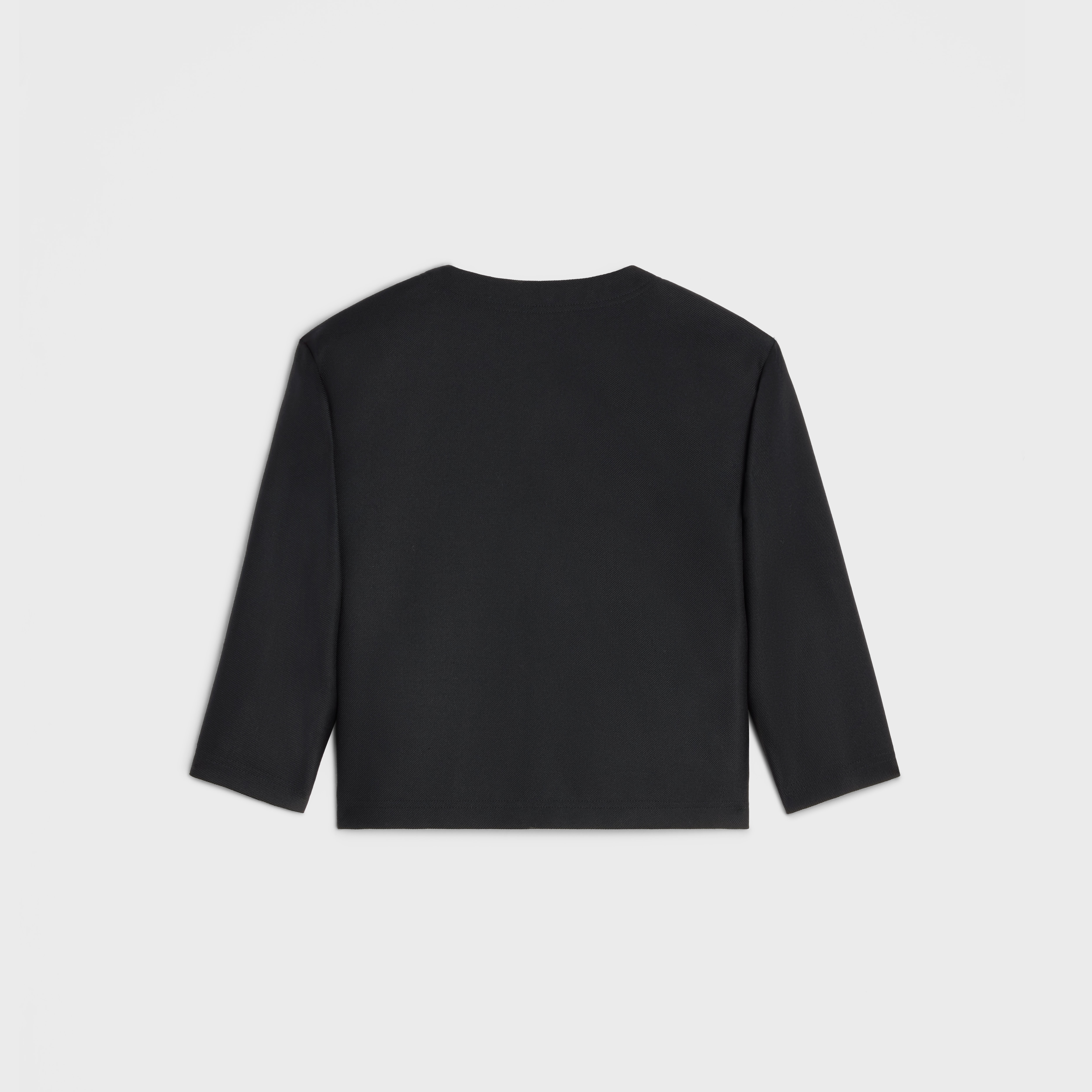 Top with collar in pure mohair wool gabardine - 2
