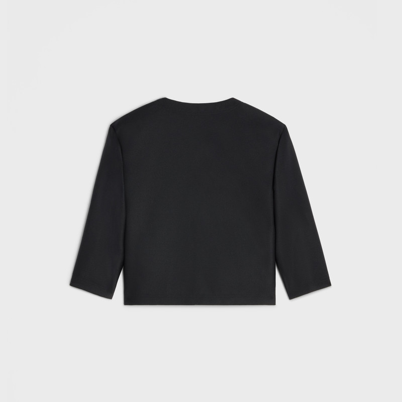 CELINE Top with collar in pure mohair wool gabardine outlook
