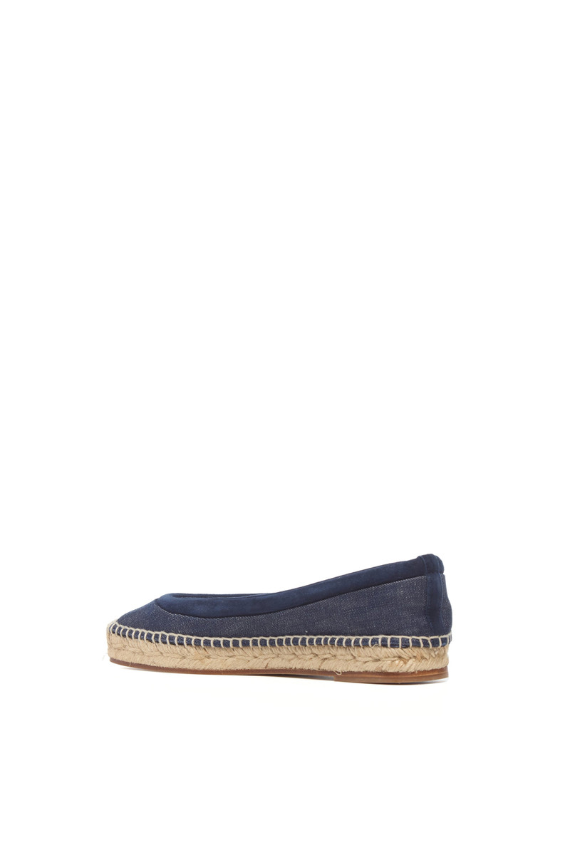 GABRIELA HEARST Chariot Espadrille in Recycled Cotton Linen Denim & Suede outlook