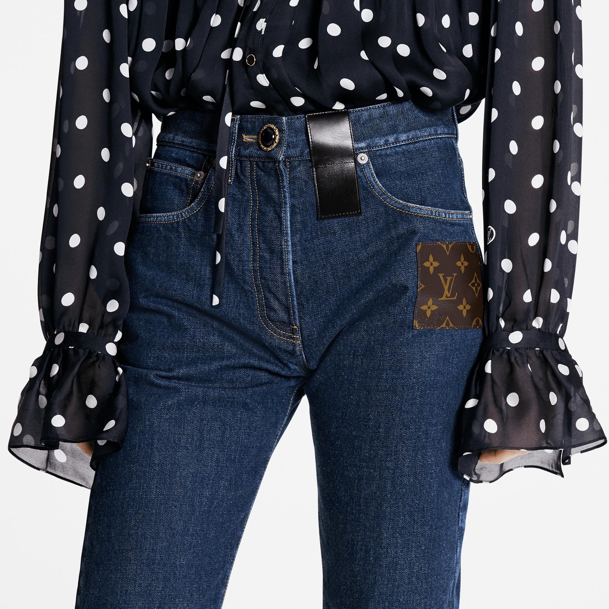 Monogram Patch Straight-Cut Jeans - 3