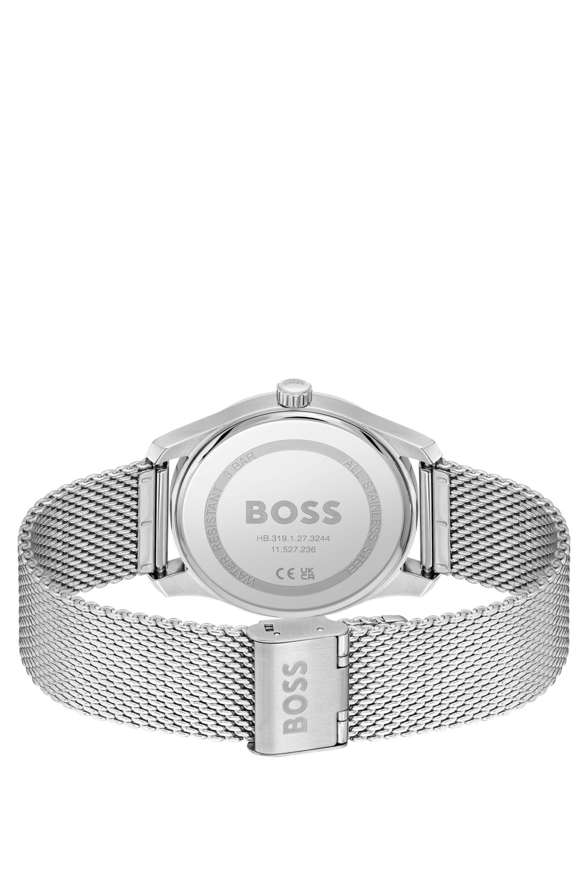 MESH-BRACELET WATCH WITH BLUE PATTERNED DIAL - 3